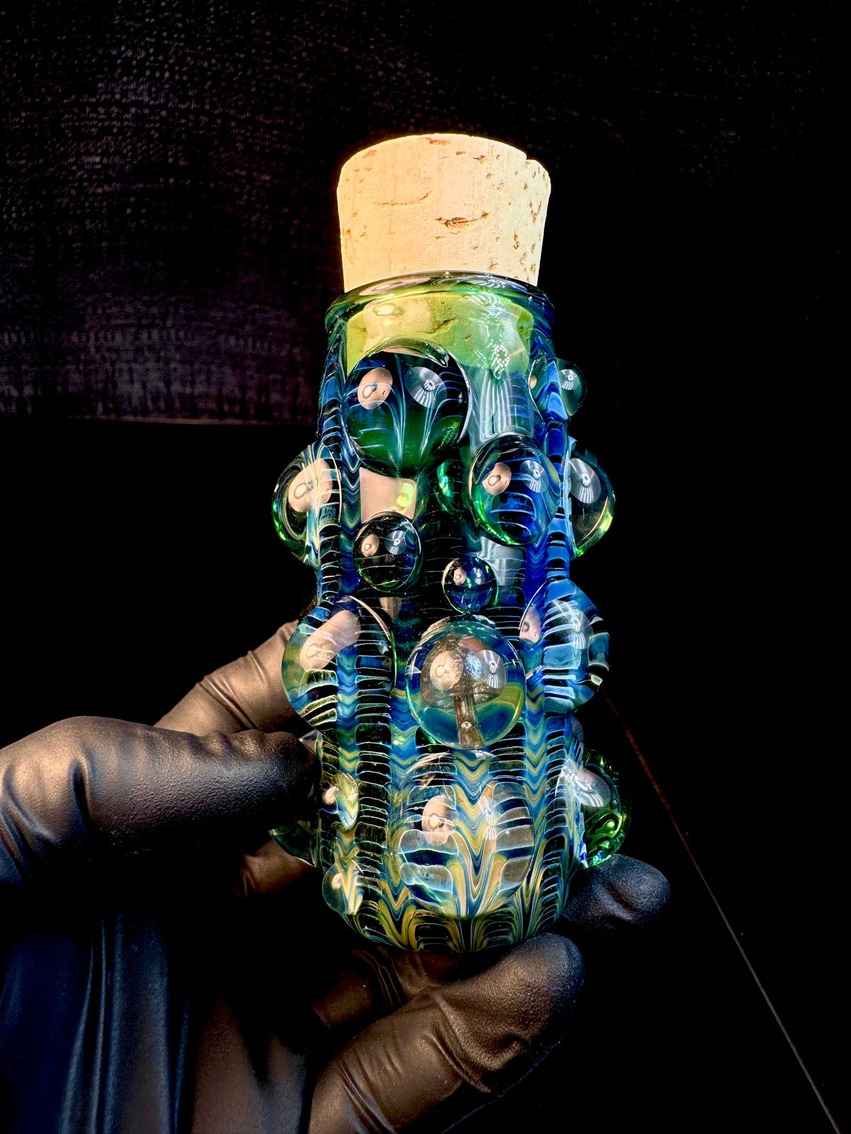 Dark web flat bottom mushroom nug Jar