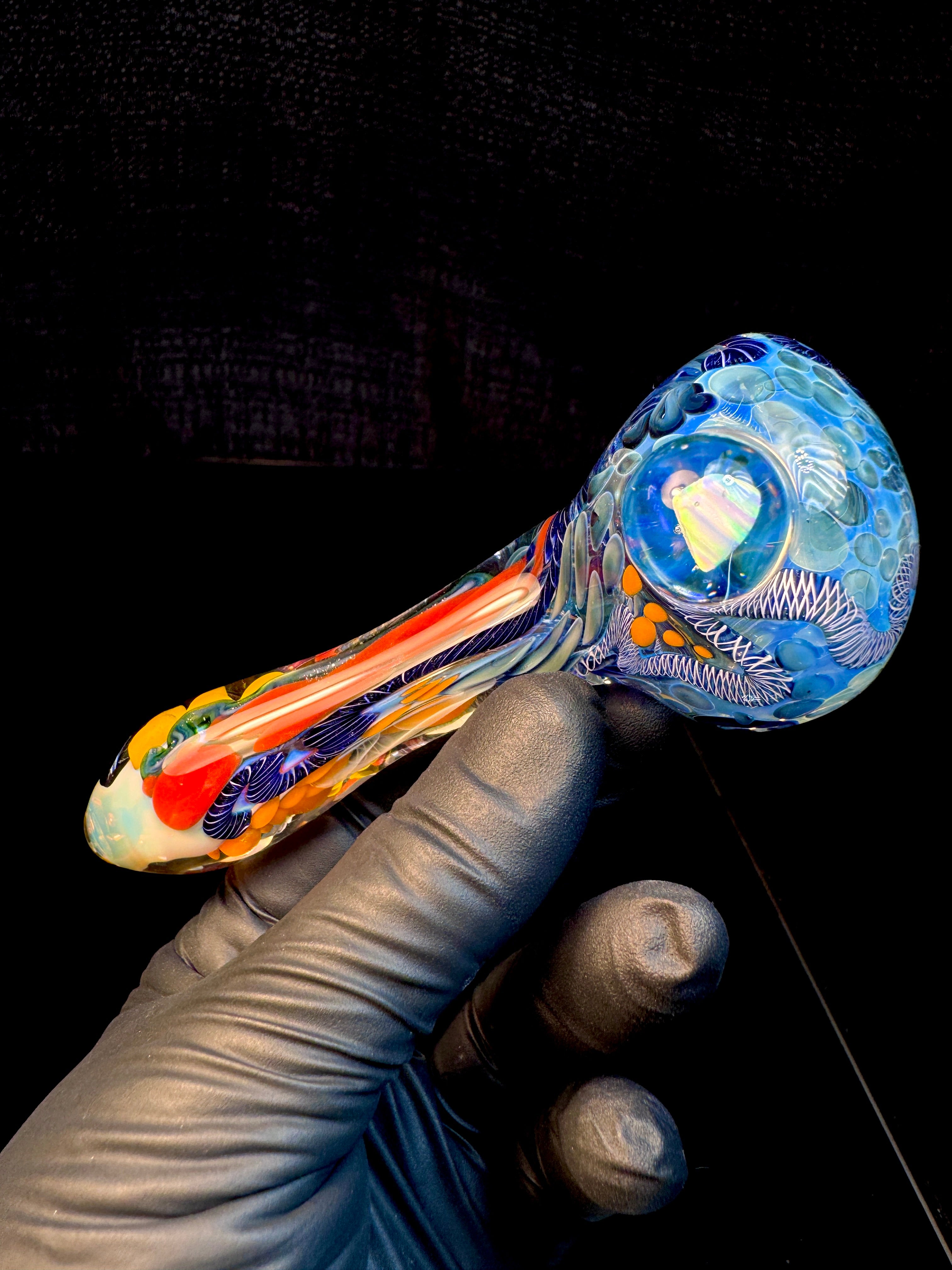 Silver Cane fume opal spoon