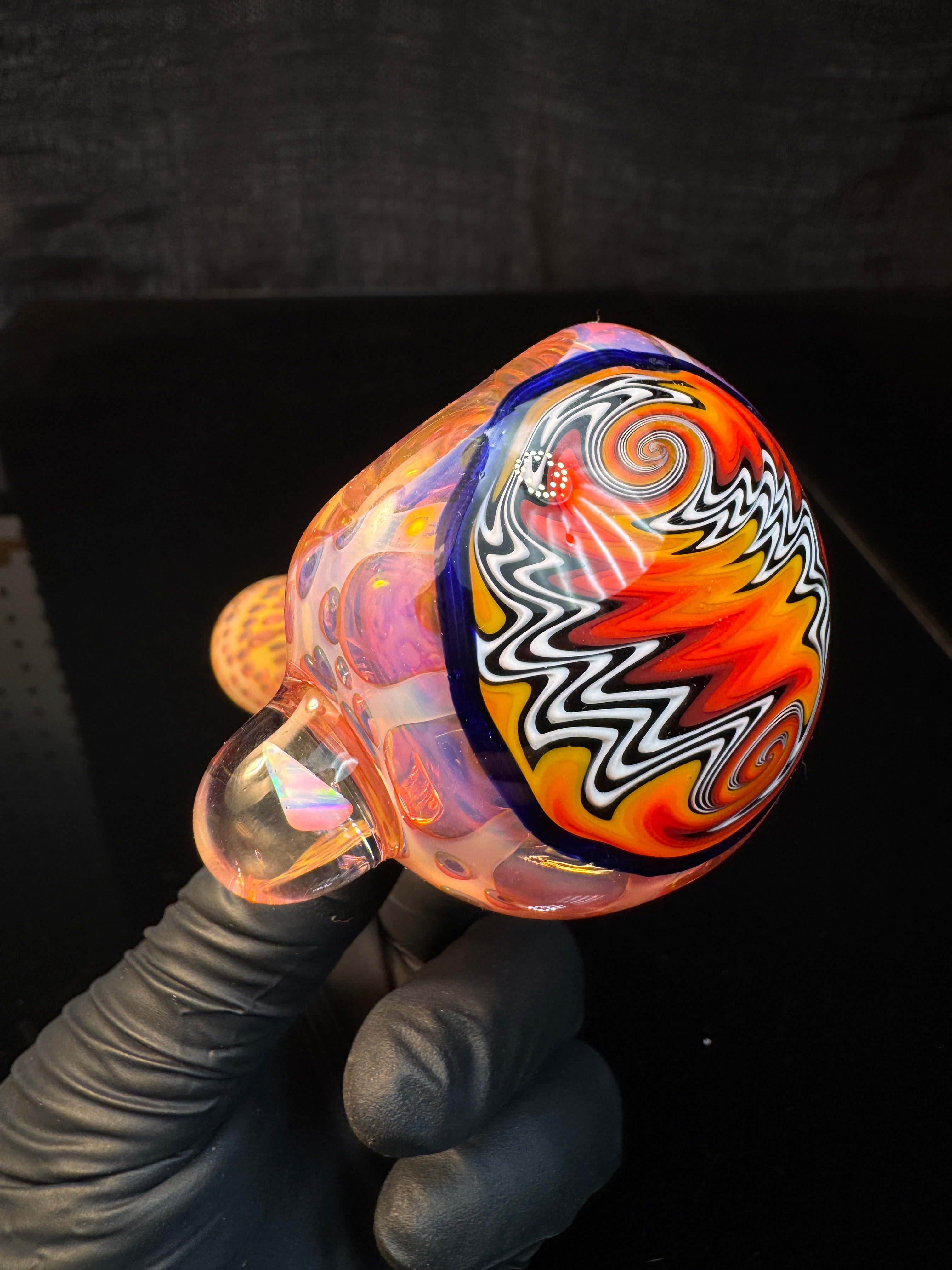 Gold Cane fume wigwag opal spoon