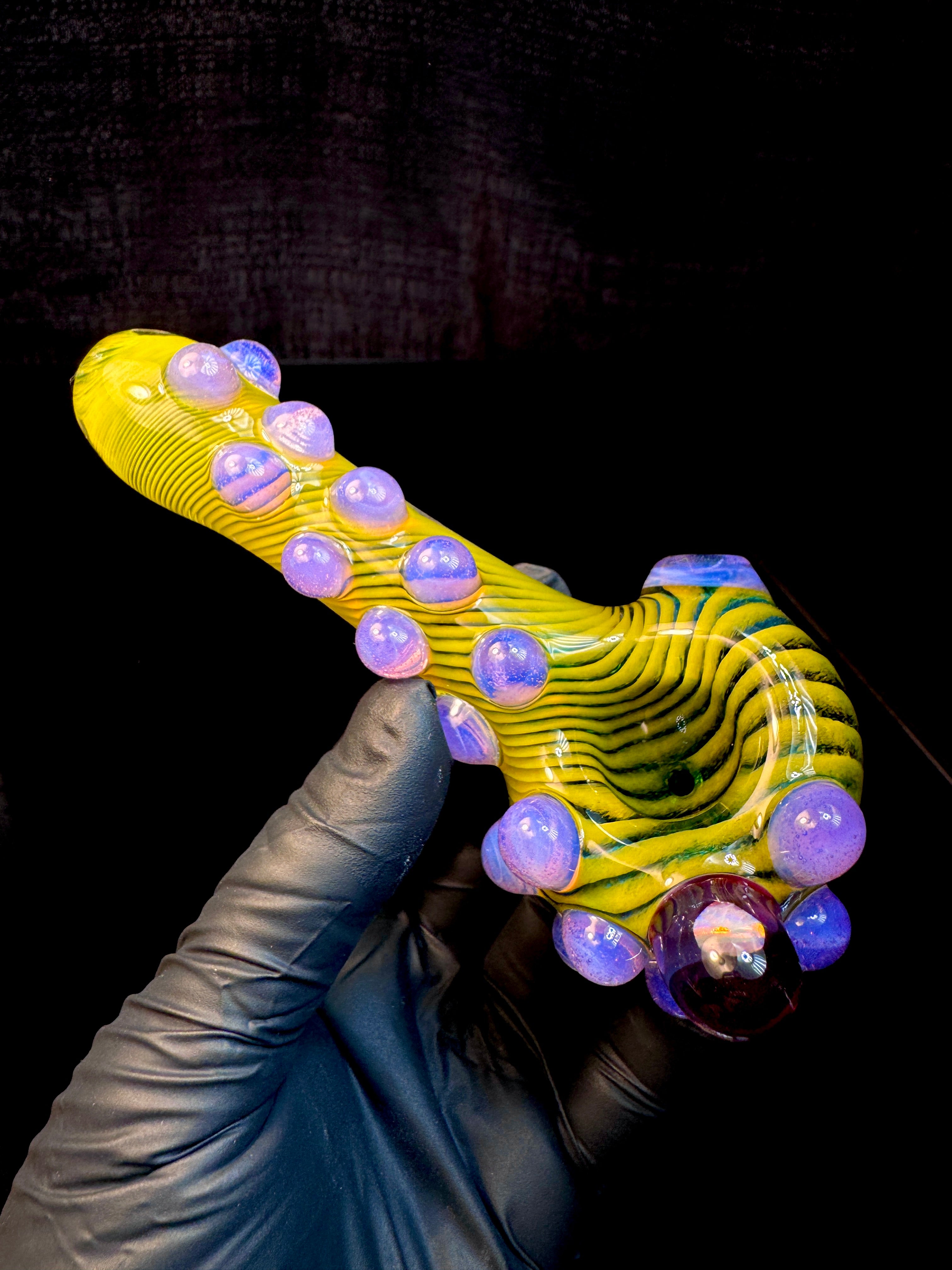 Canary x pink slyme Striped Opal Pipe
