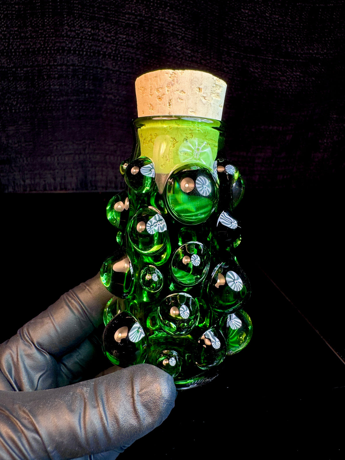 Forest green flat bottom Nug Jar