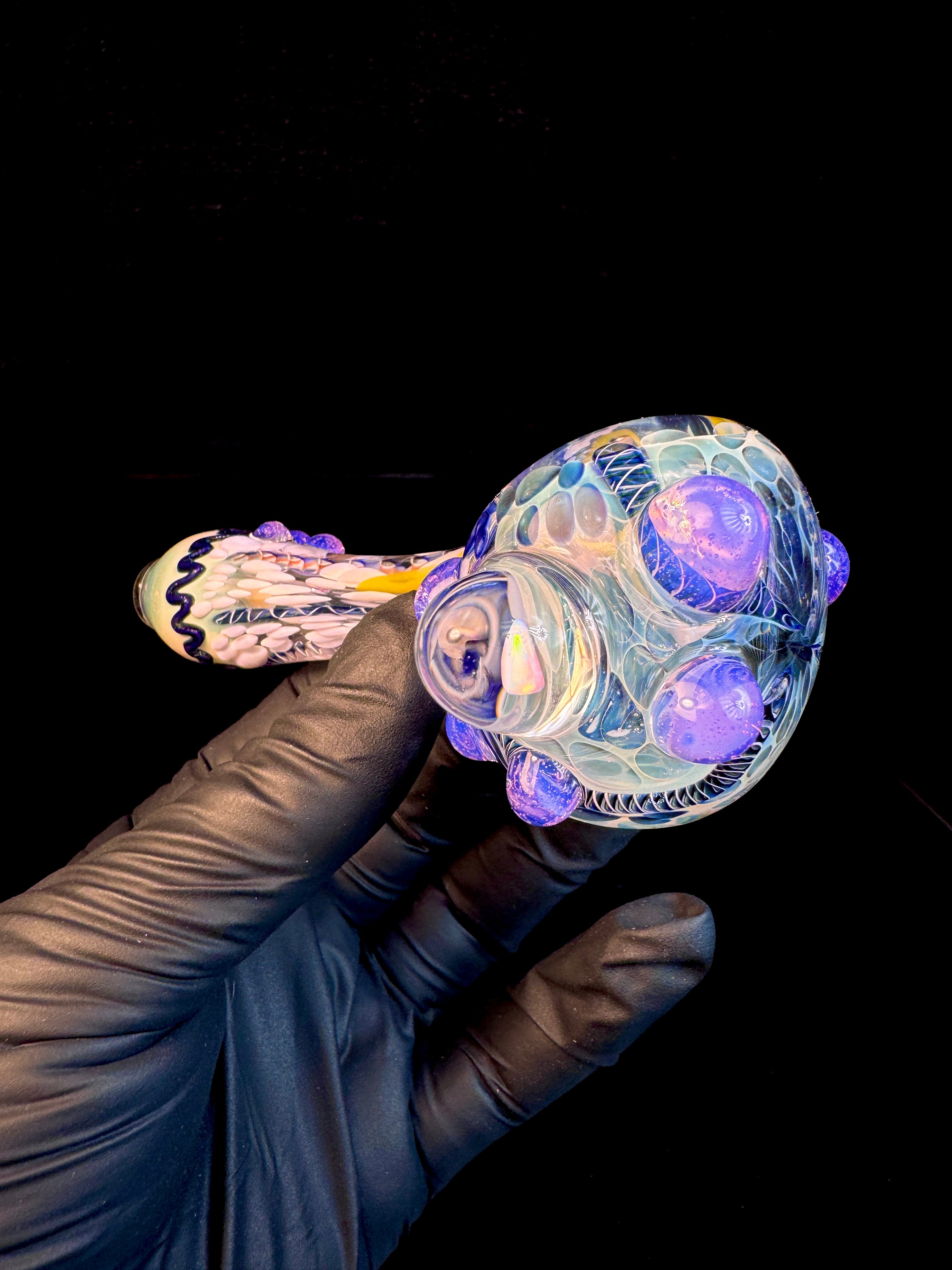 Silver fume x pink slyme Premo Fume Cane Spoon