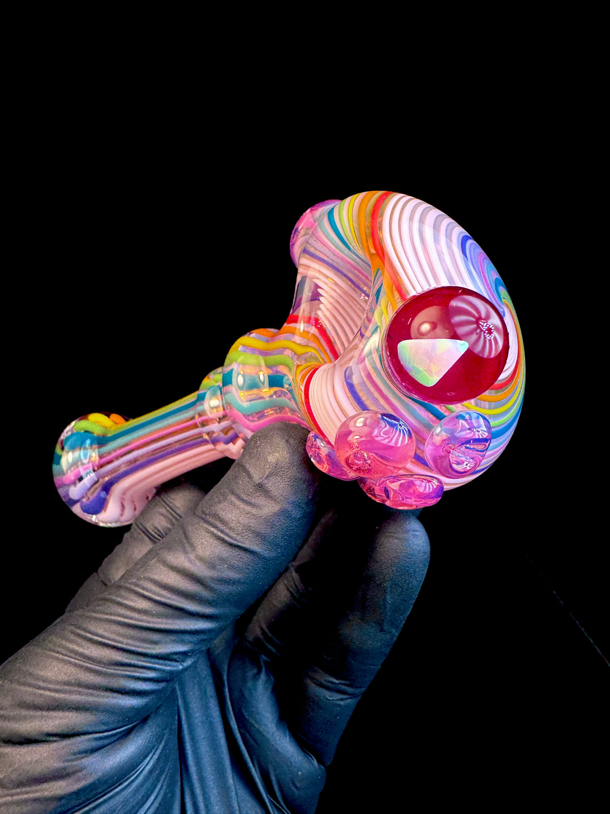 Fumed linework opal spoon
