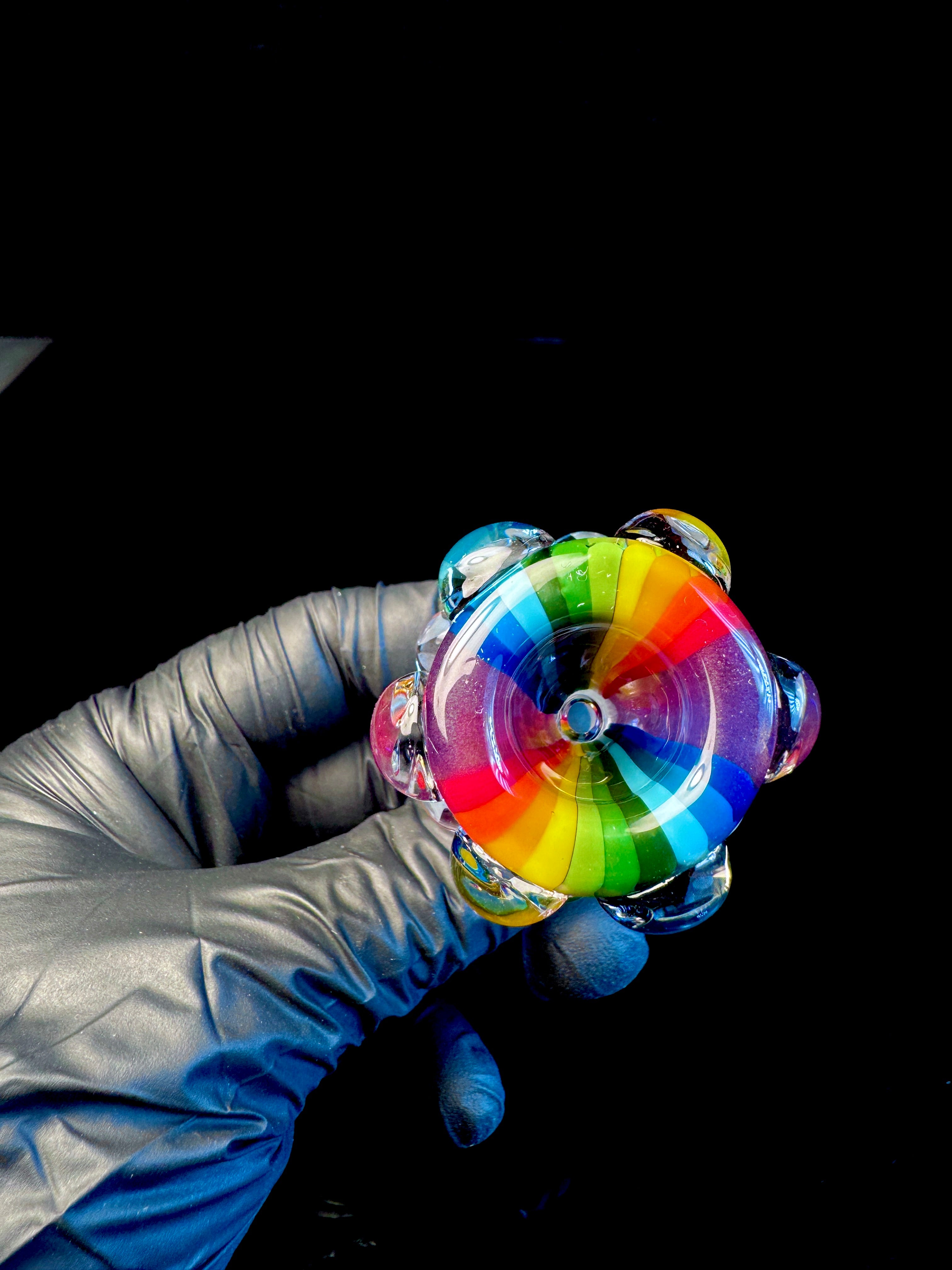 14mm Plum rainbow dot bowl