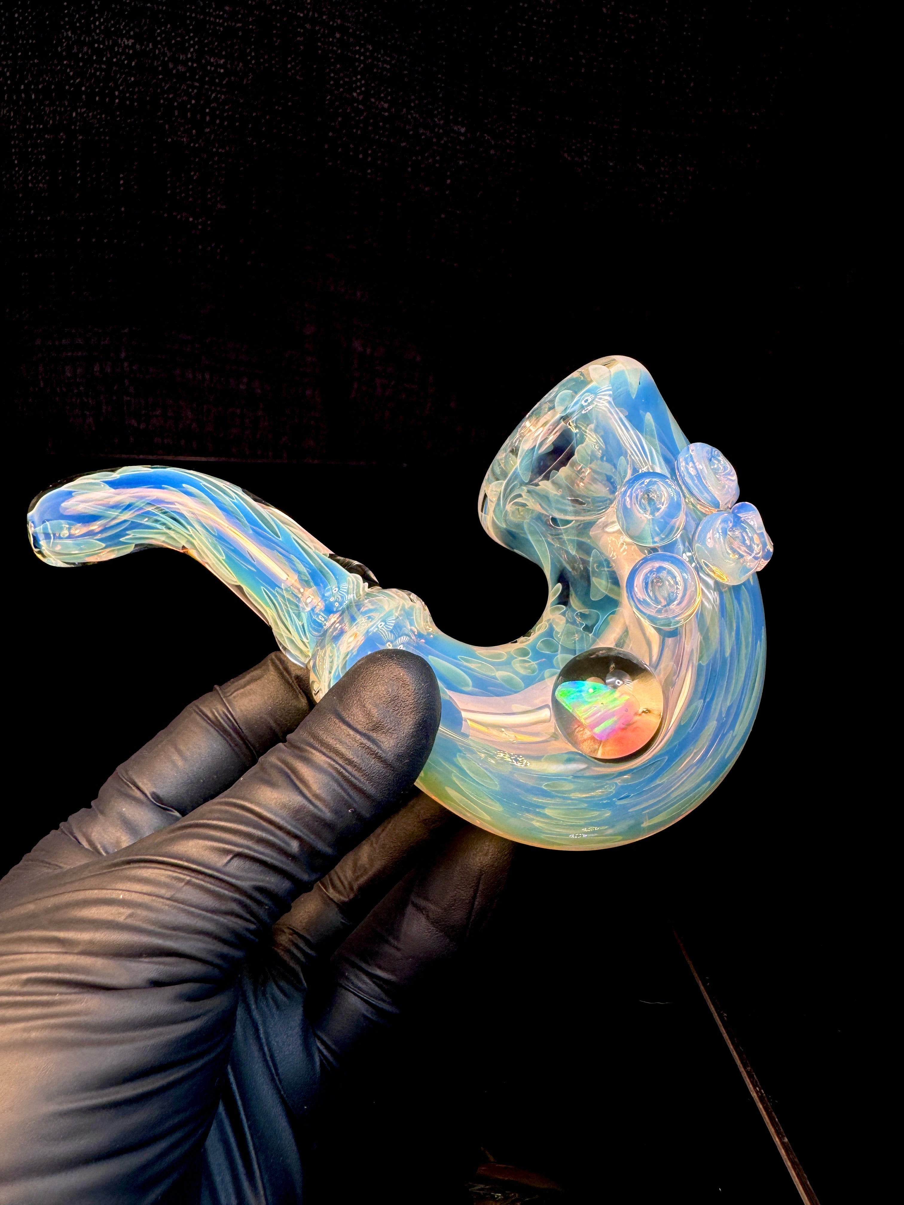 Silver fume x secret white opal lock