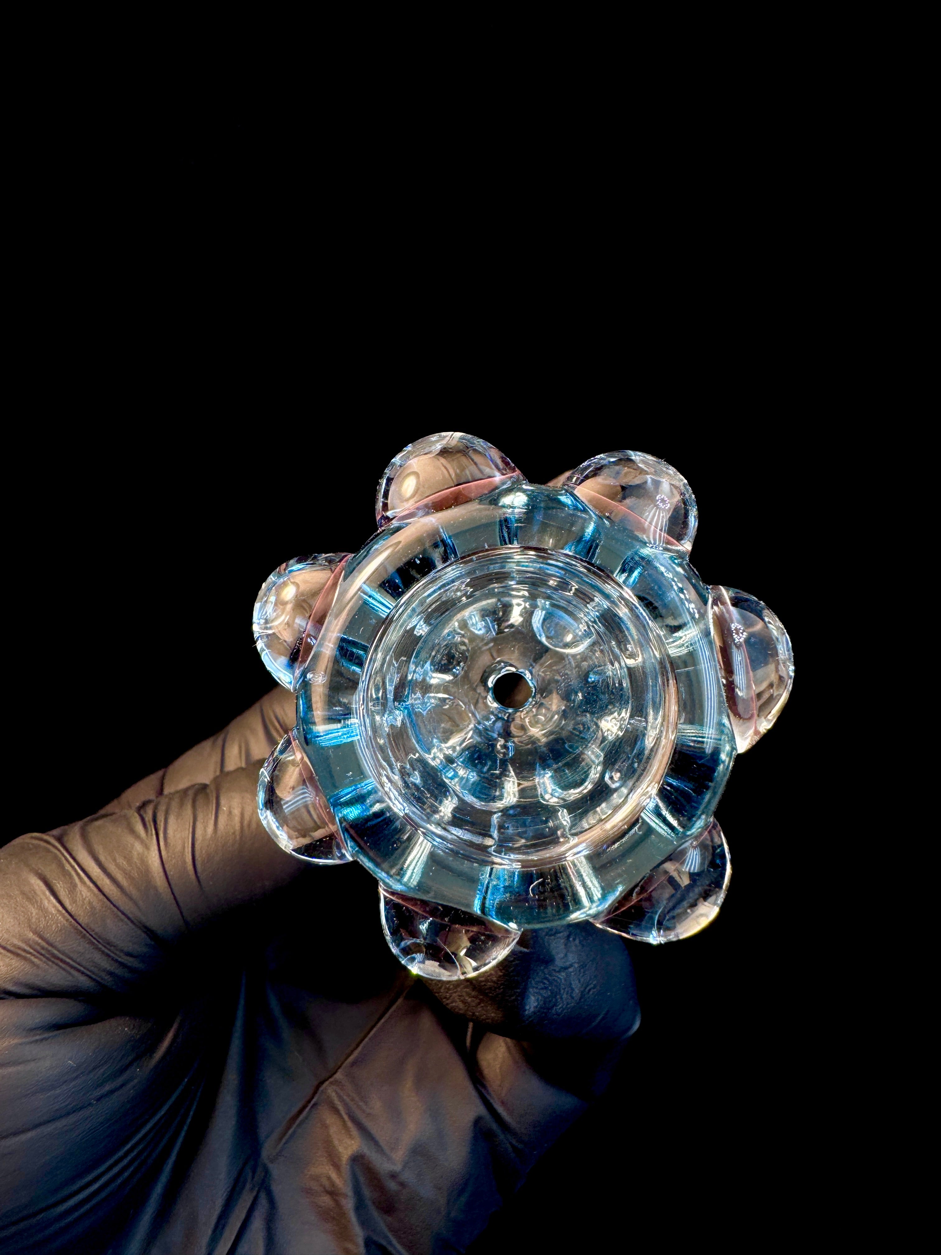 14mm Trans blue dot bowl