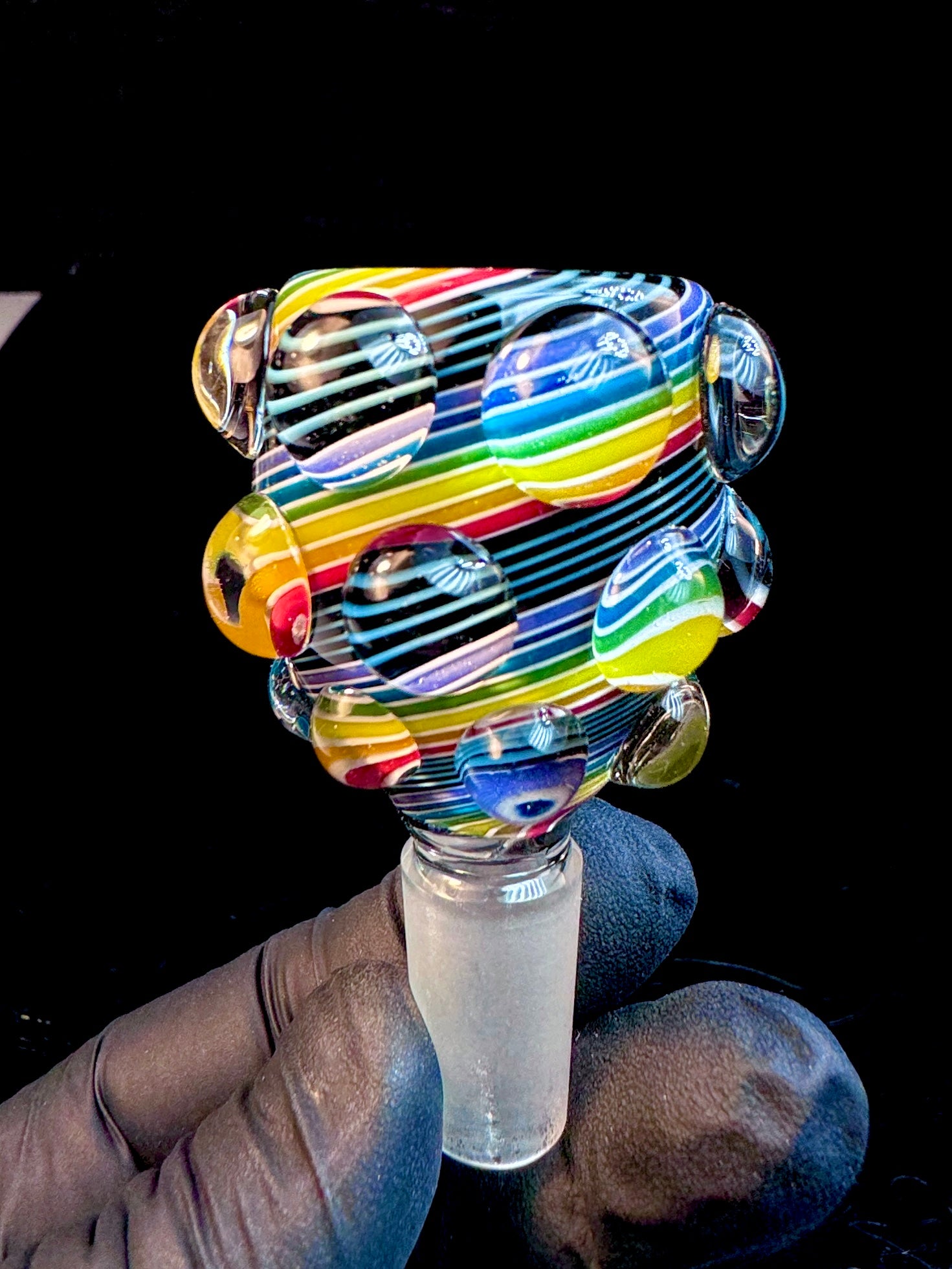 14mm pinstripe rainbow dot bowl