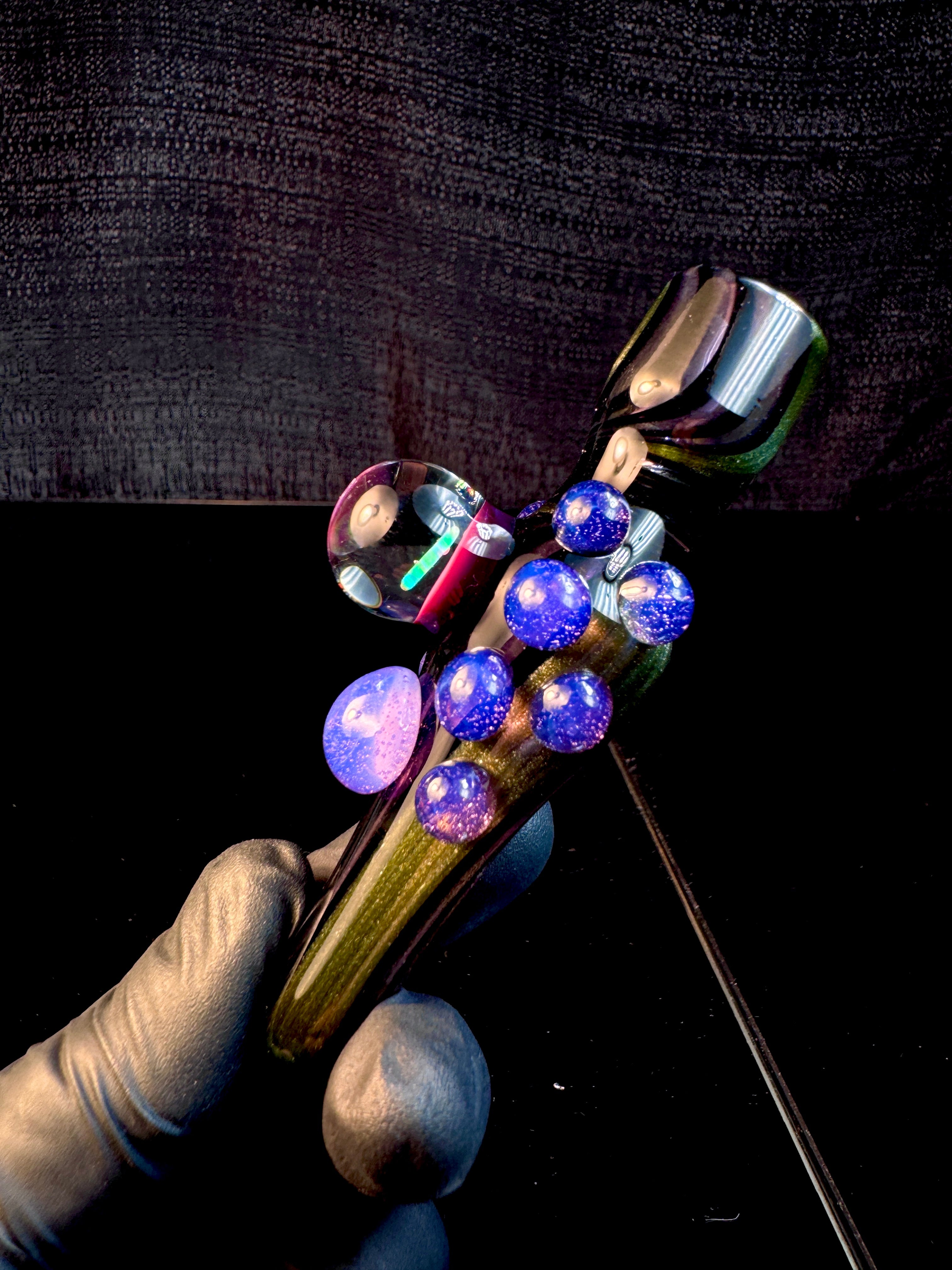 Deep purple opal chillum