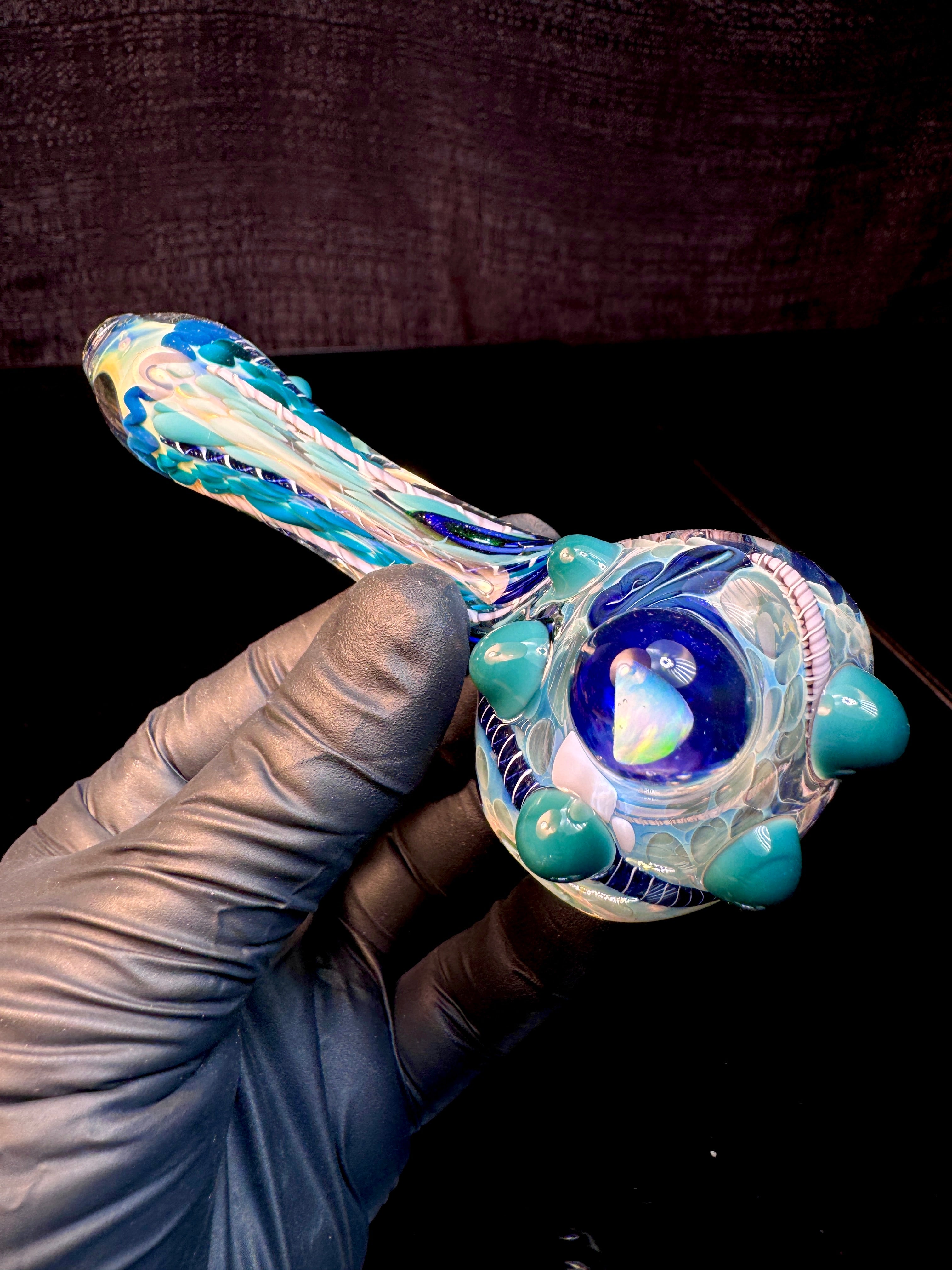 Silver fume x aqua Premo Fume Cane Spoon