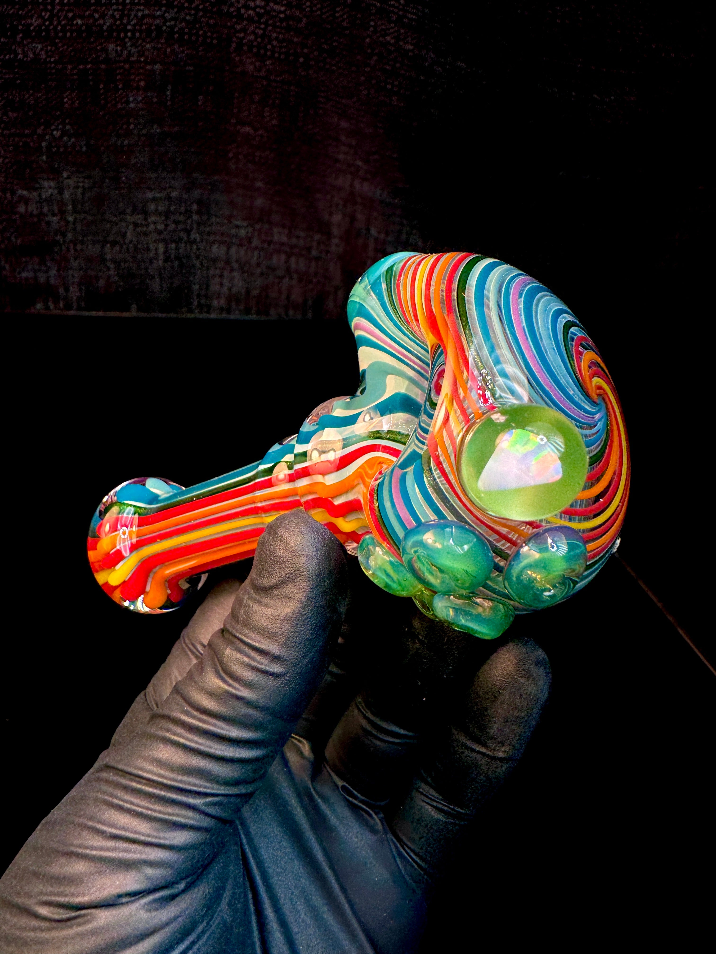 Fumed linework opal spoon