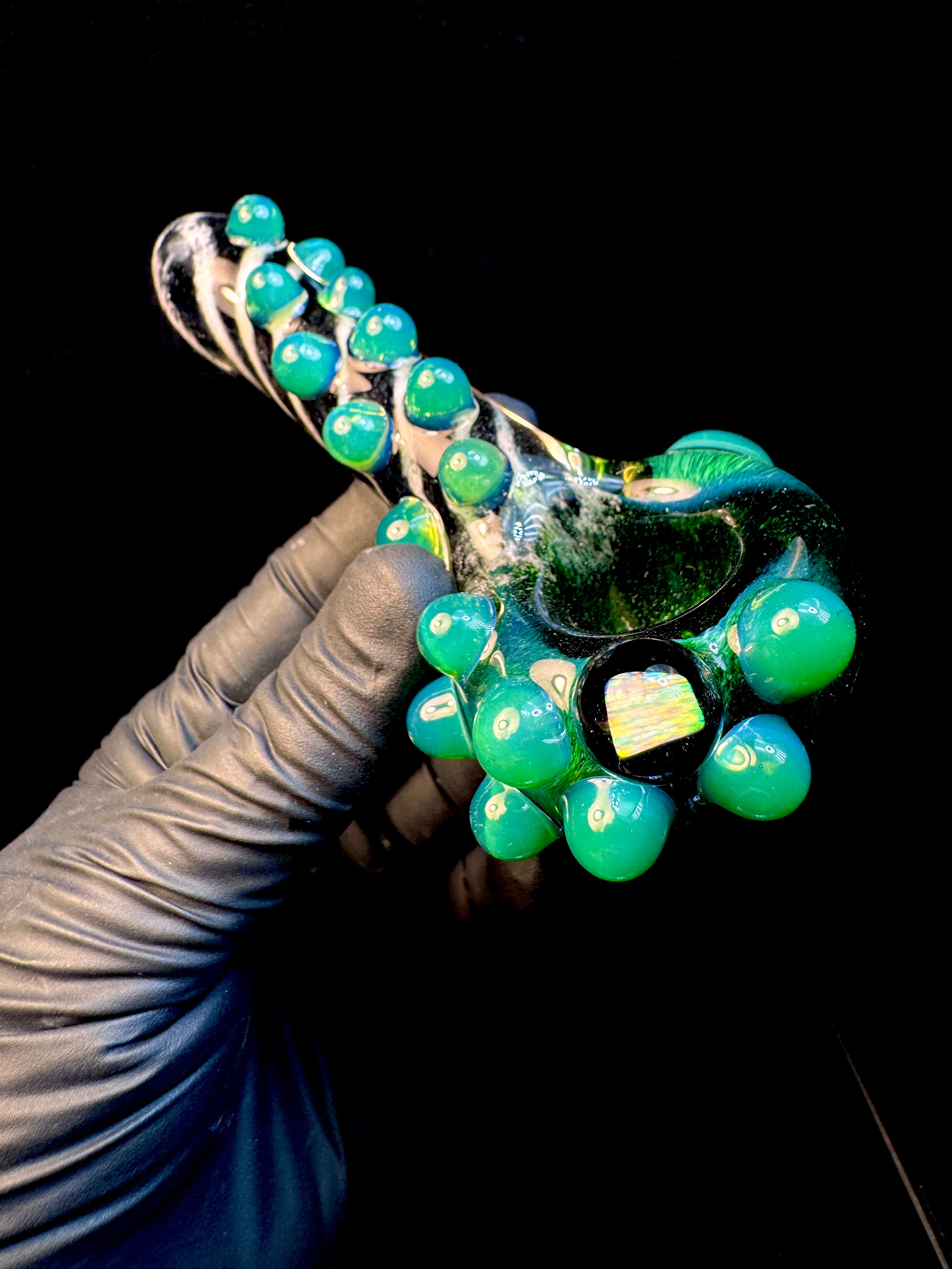 Exp x jet black striped opal pipe