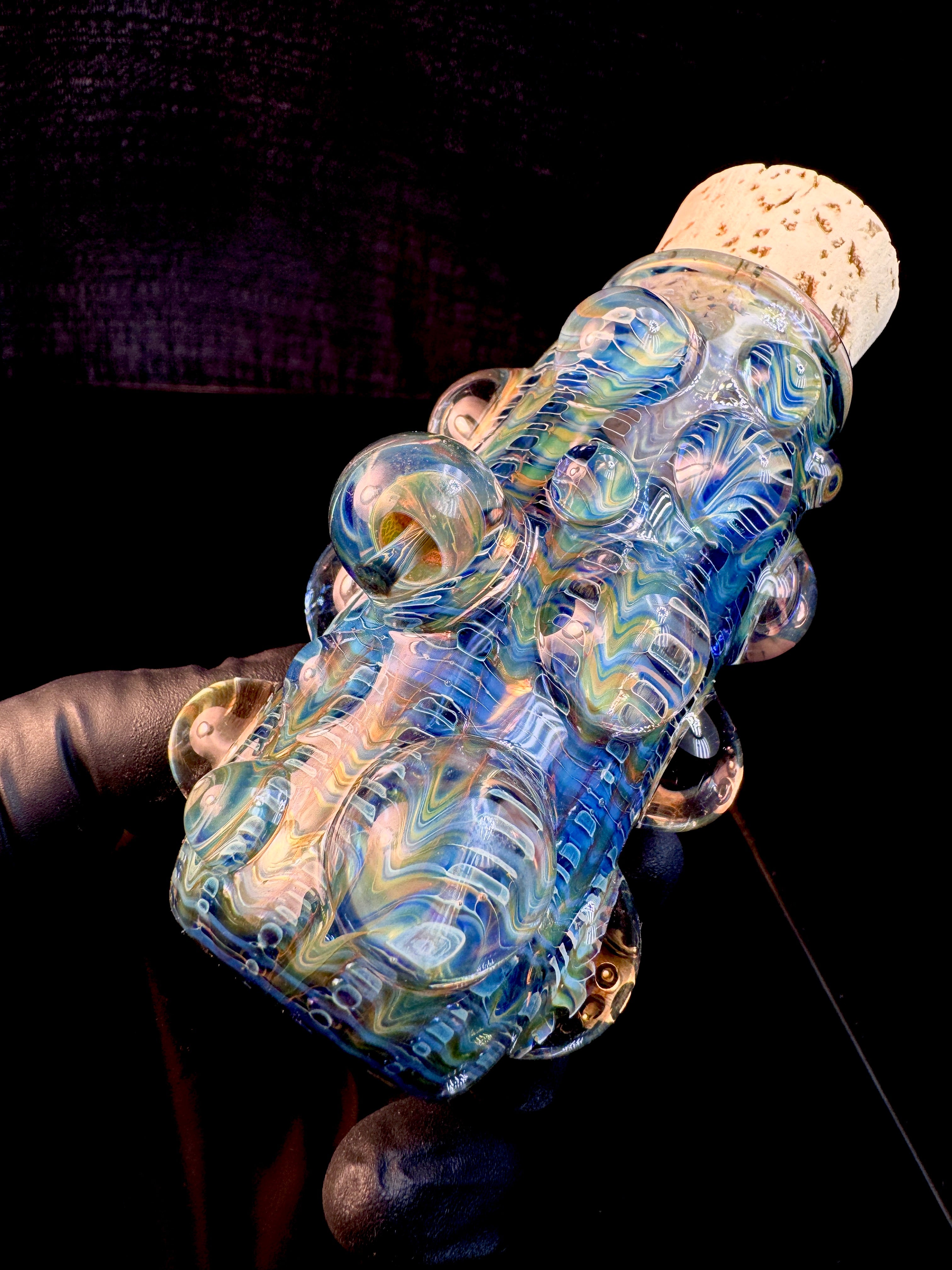 Dark web flat bottom mushroom nug Jar
