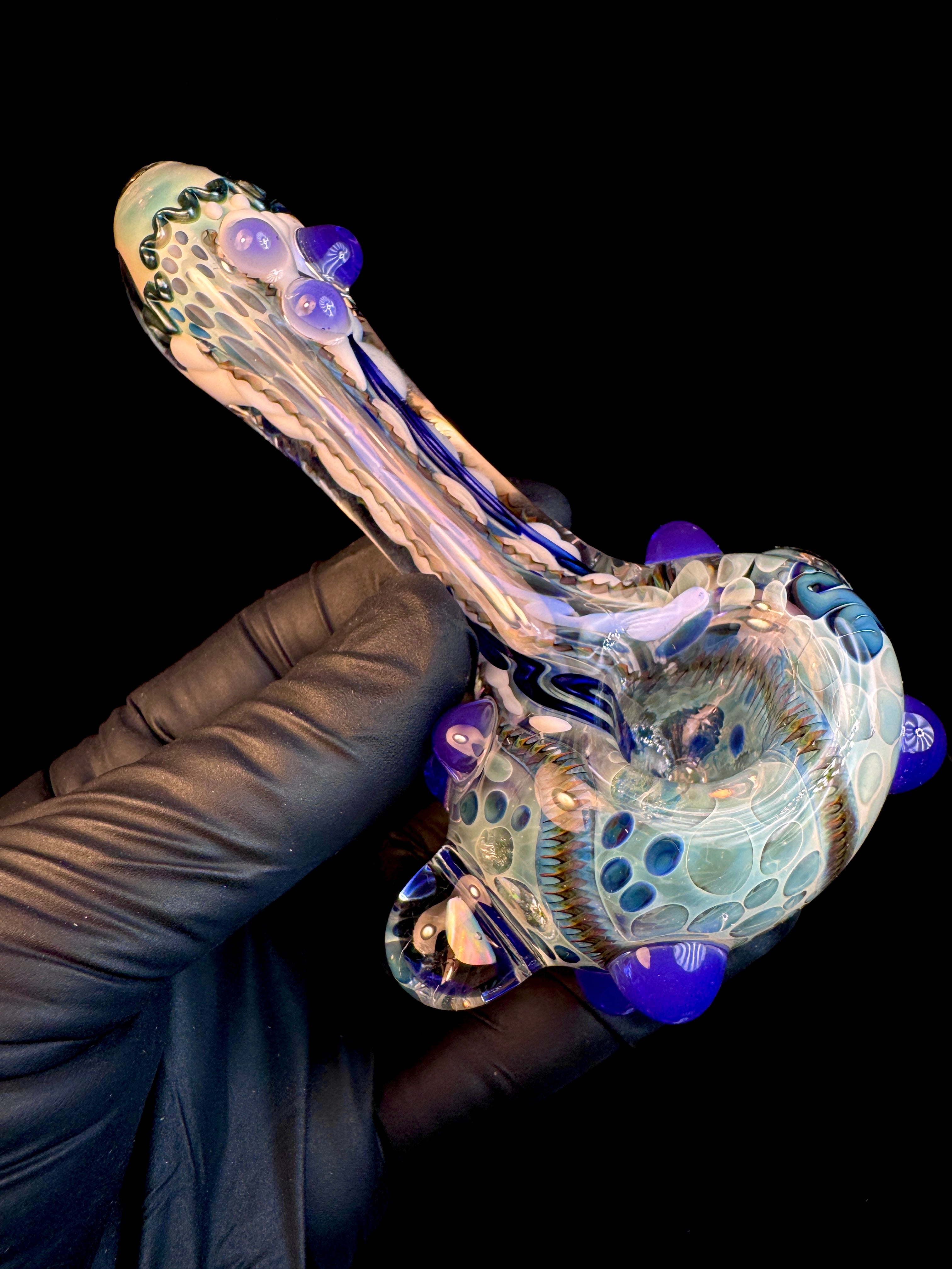 Silver fume x purple rain Premo Fume Cane Spoon