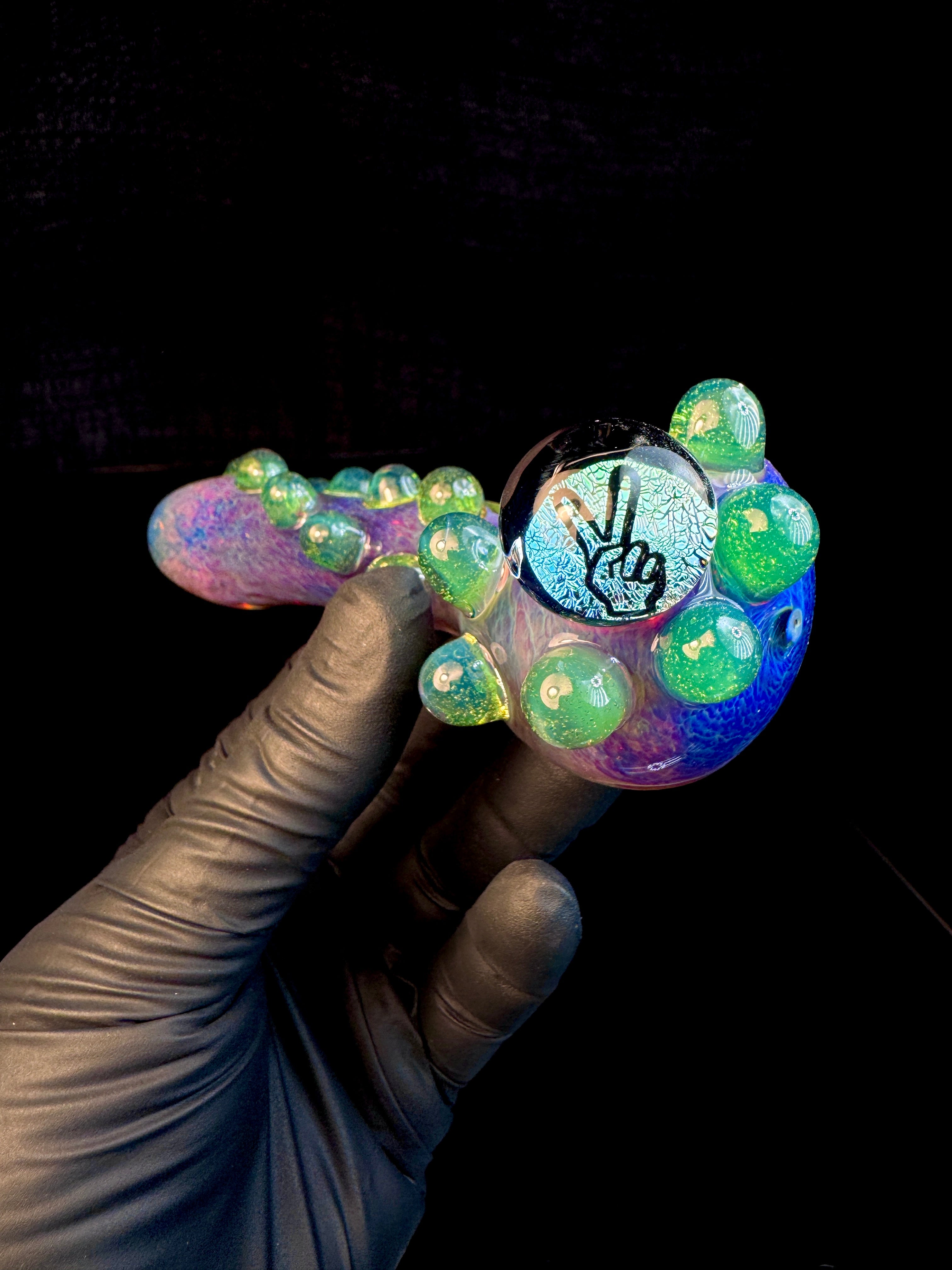 Dichroic peace sign spoon