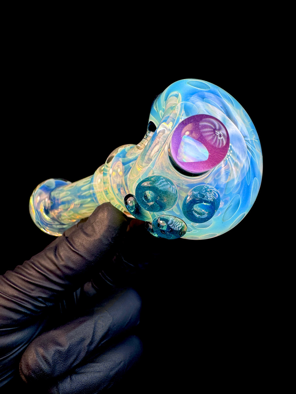 Silver Fume x Blue stardust opal spoon