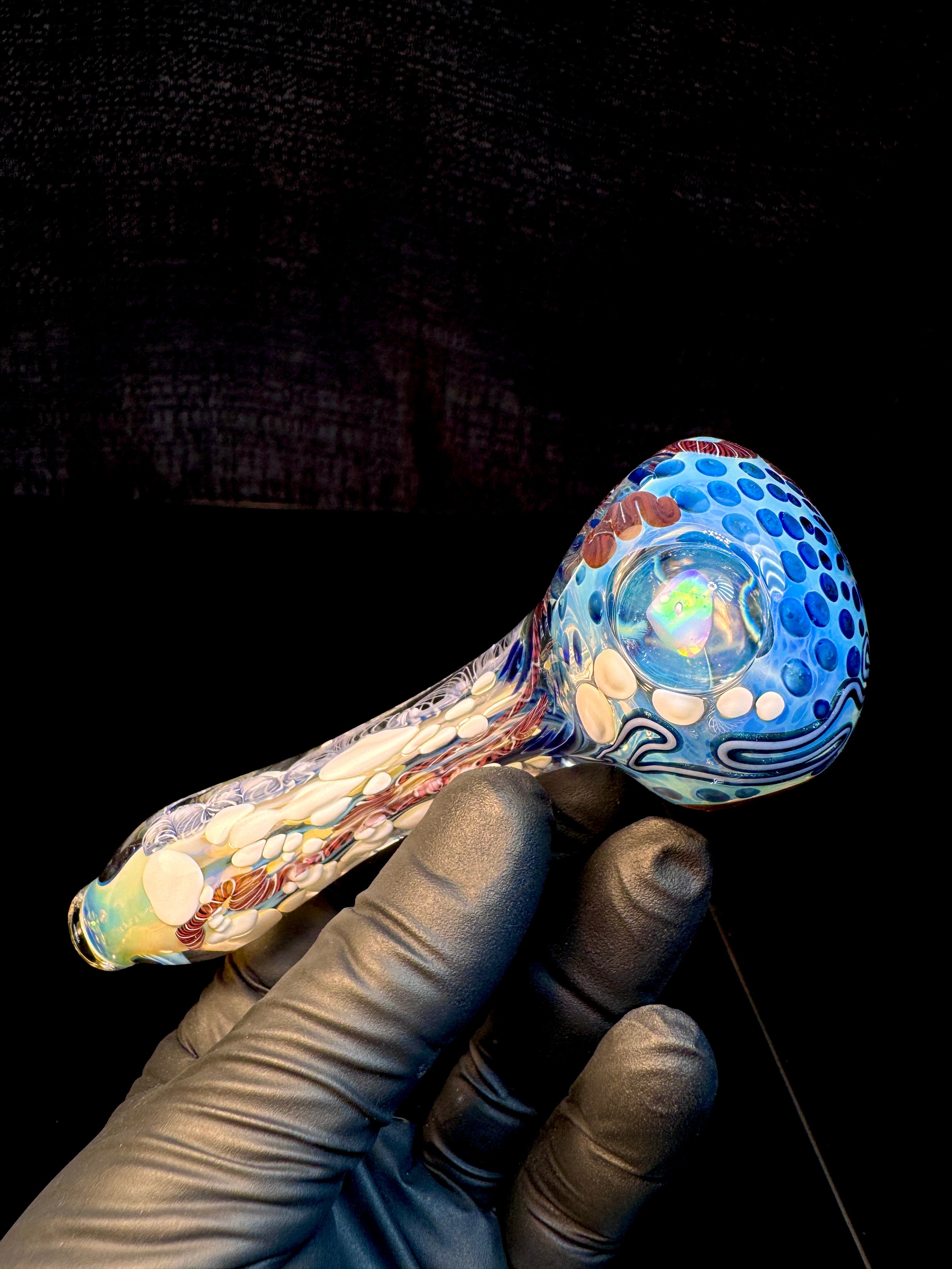 Silver Cane fume opal spoon