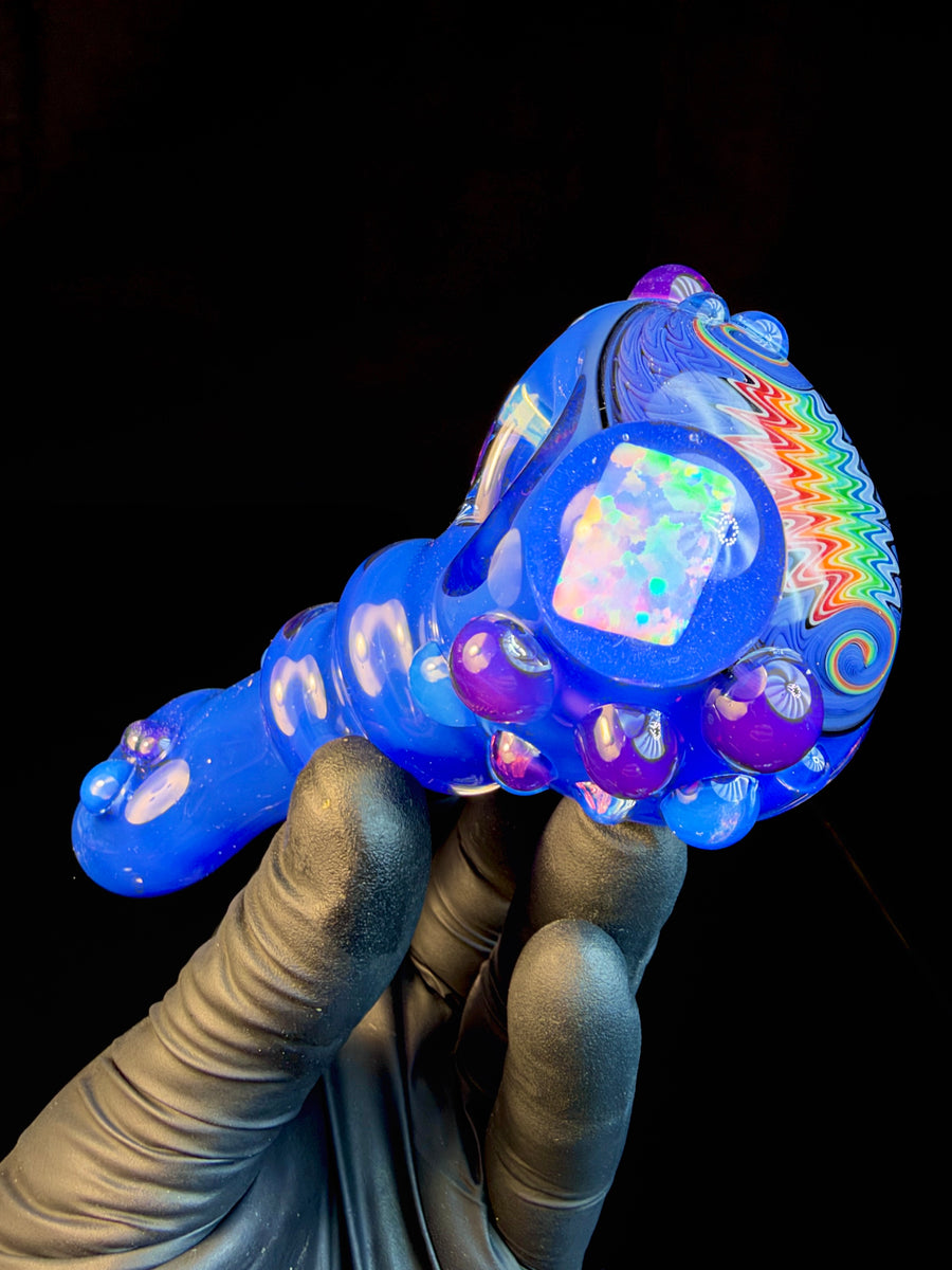 Blue cheese/Purple Urple Rainbow Wigwag Pipe