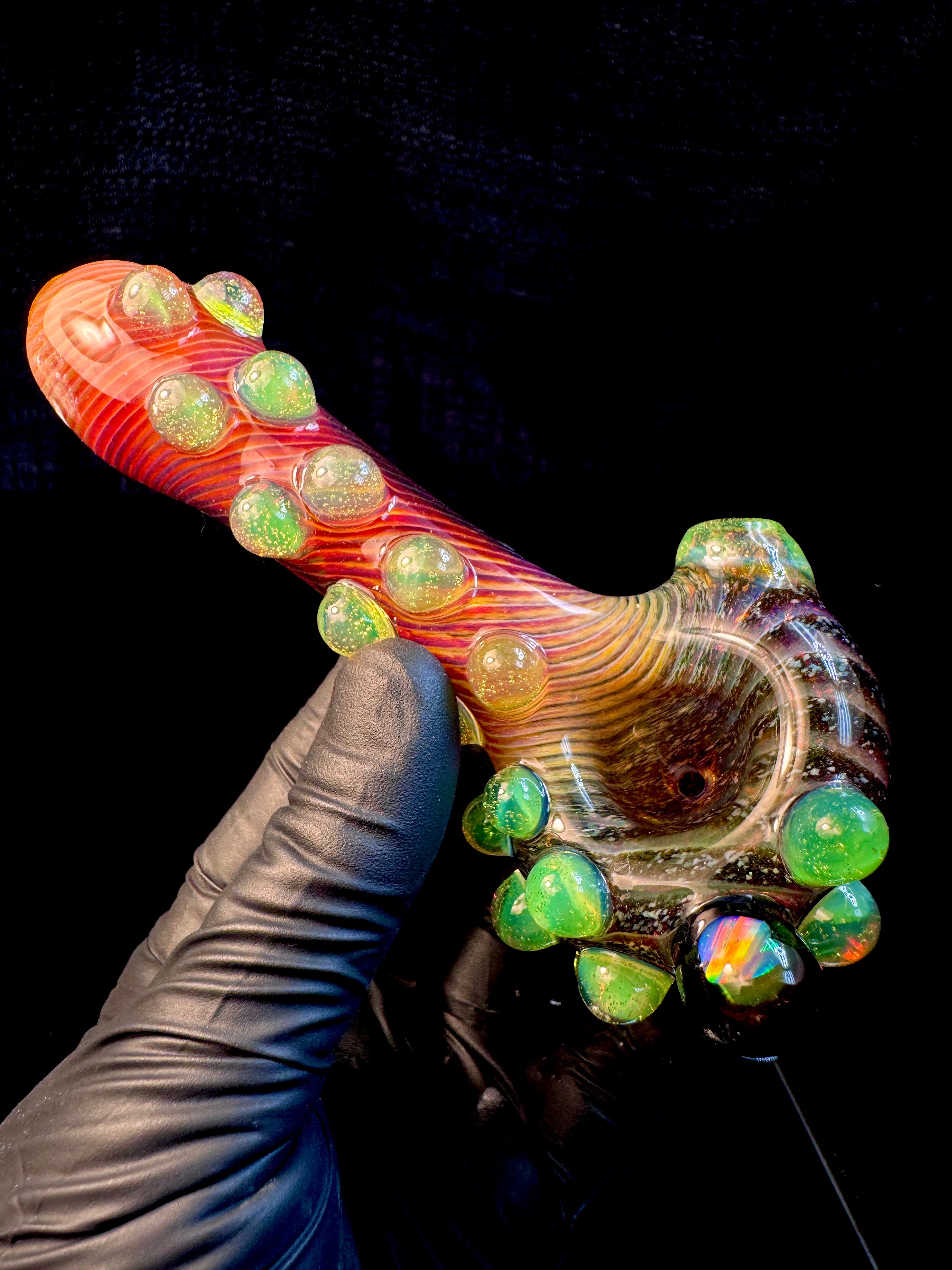 Fire fade Striped Opal Pipe