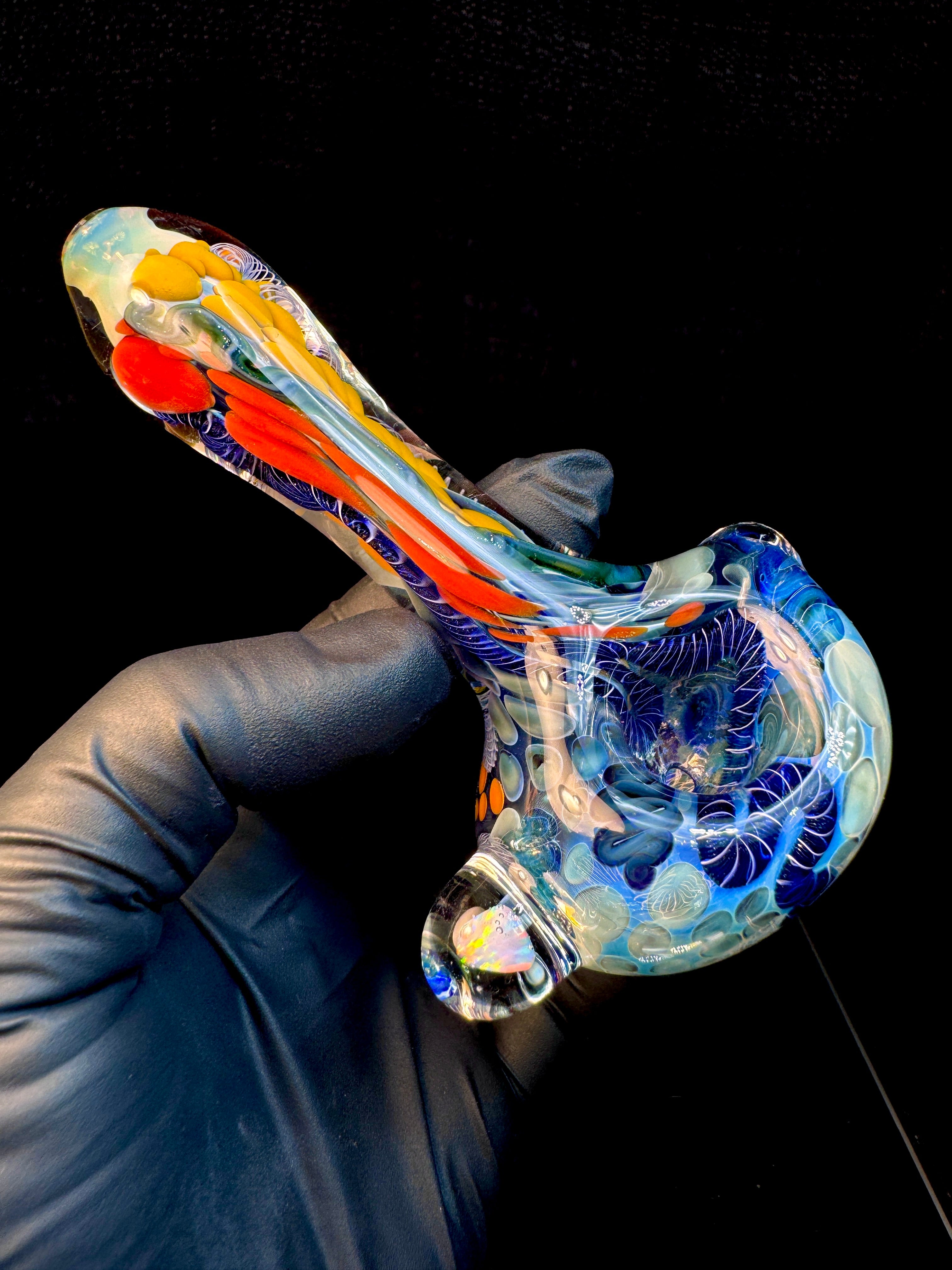 Silver Cane fume opal spoon