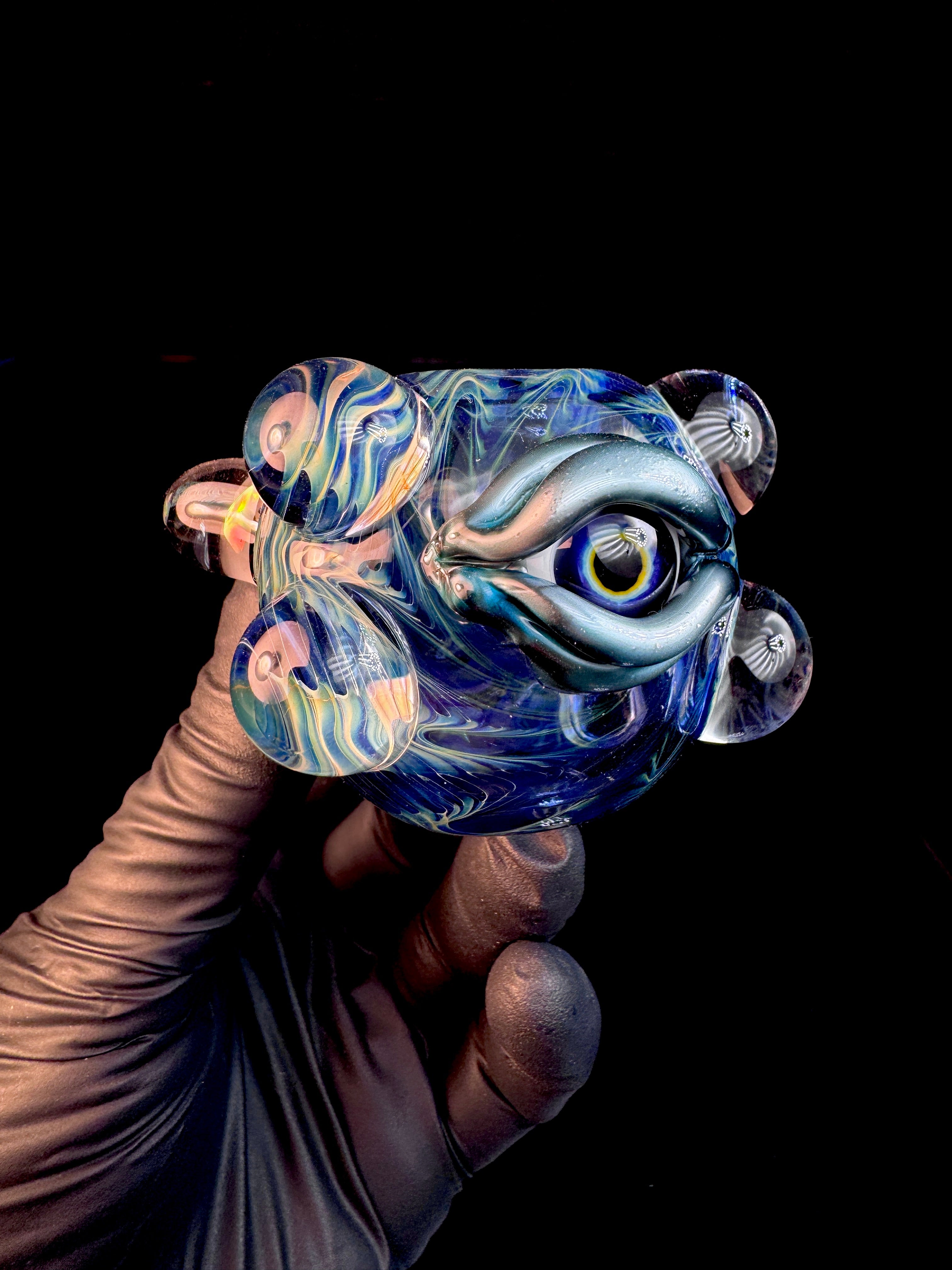 Blue dark web opal spoon