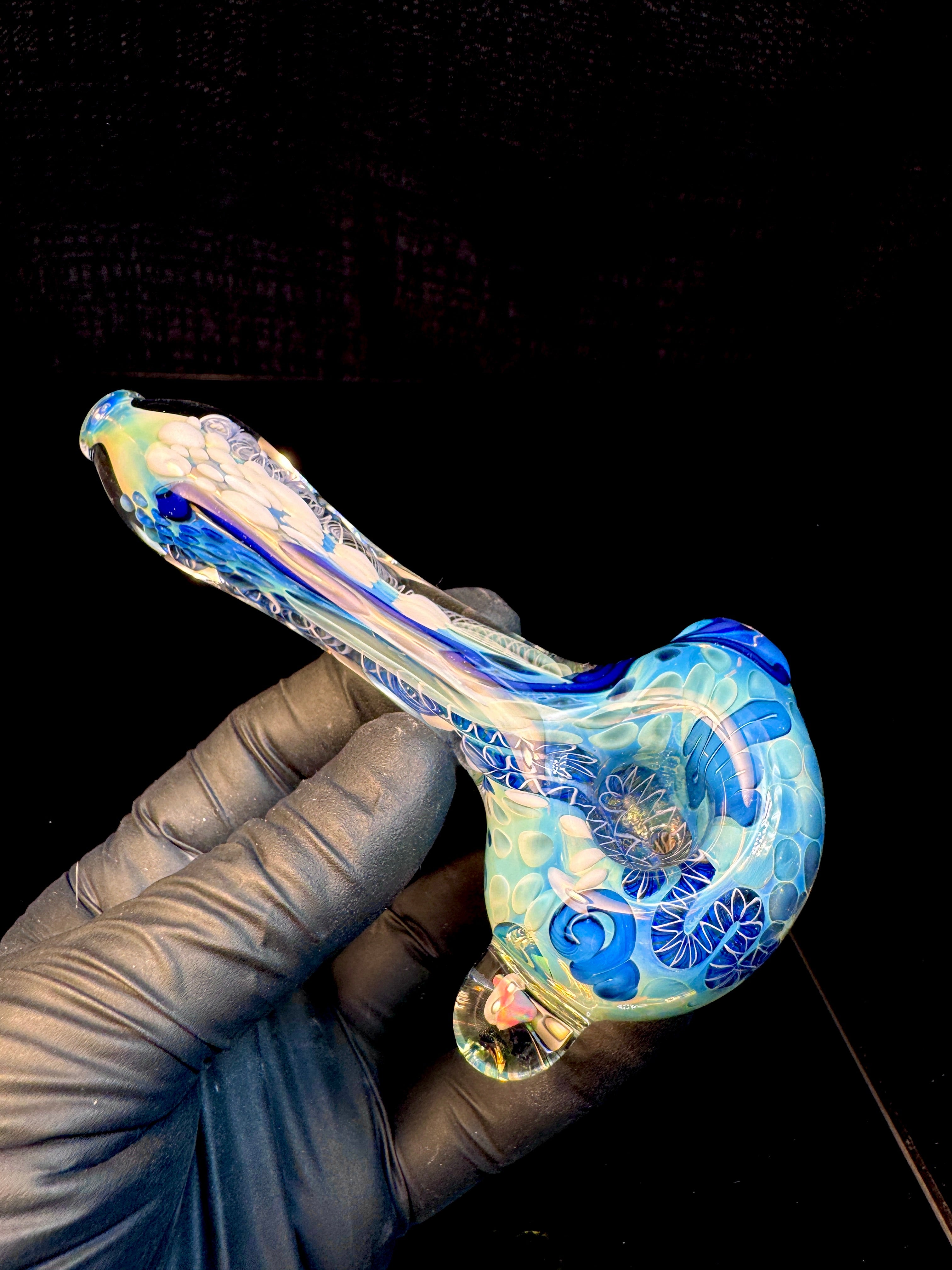 Silver Cane fume opal spoon