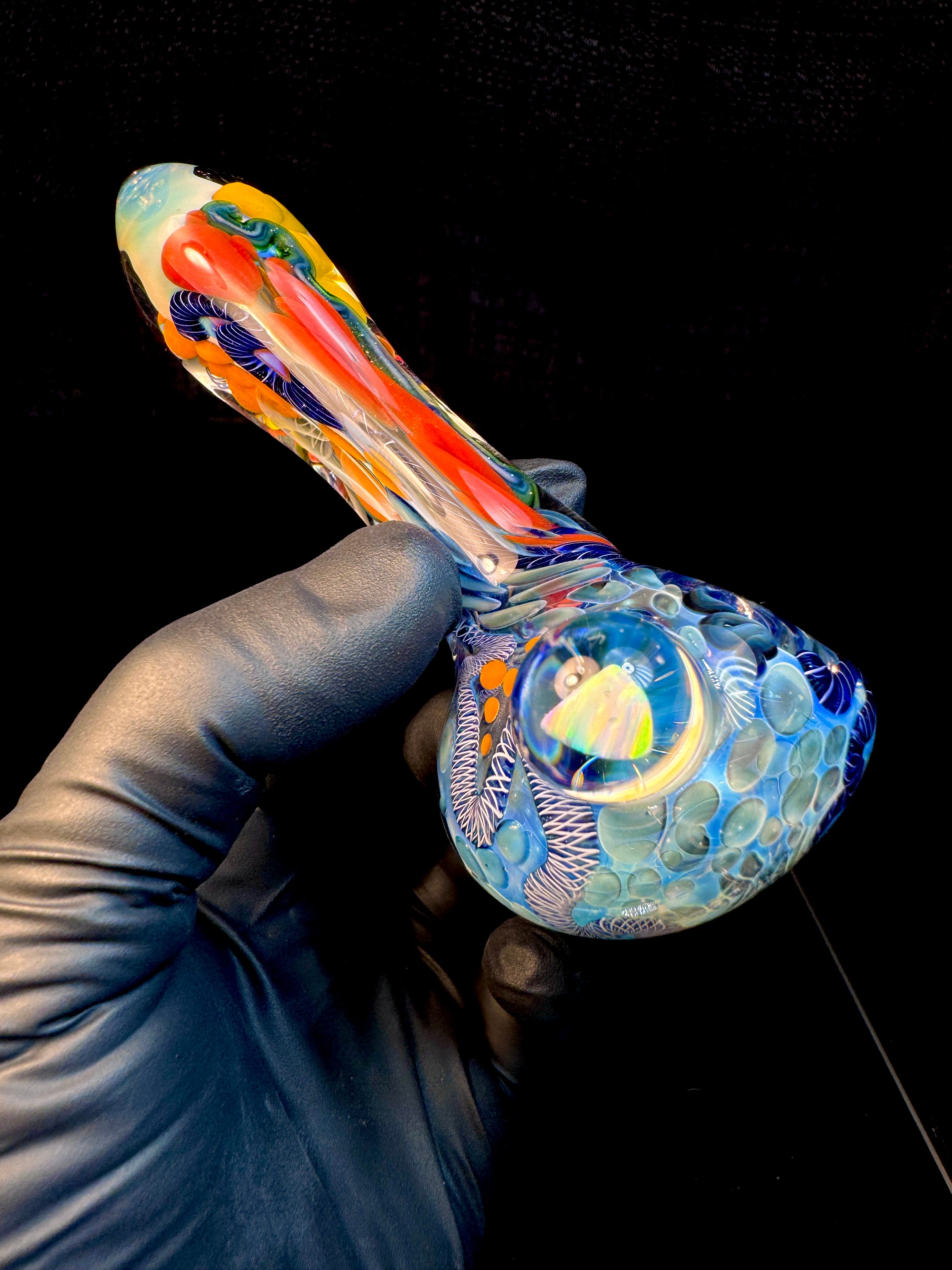 Silver Cane fume opal spoon