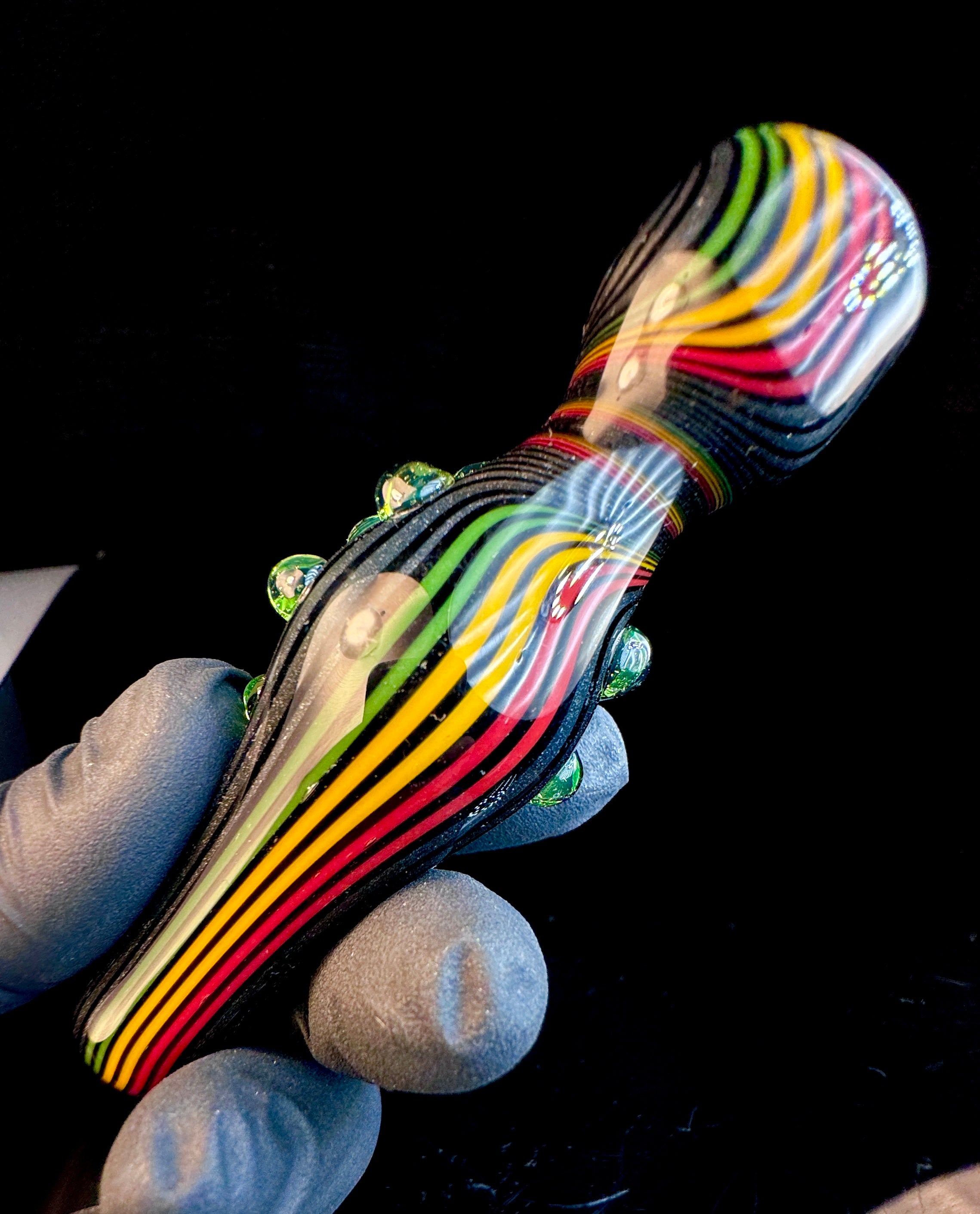 Rasta steel opal chillum