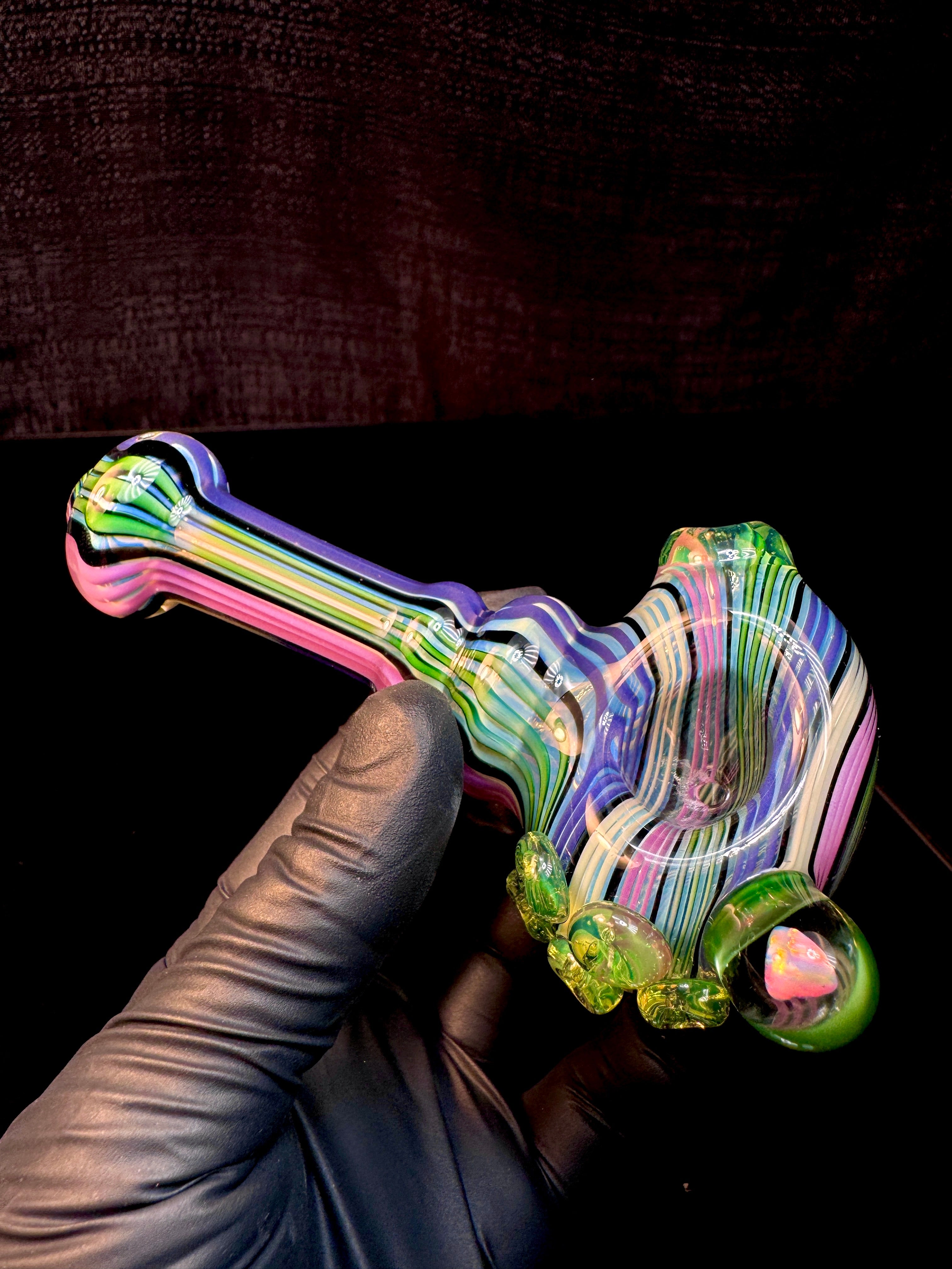 Fumed linework opal spoon
