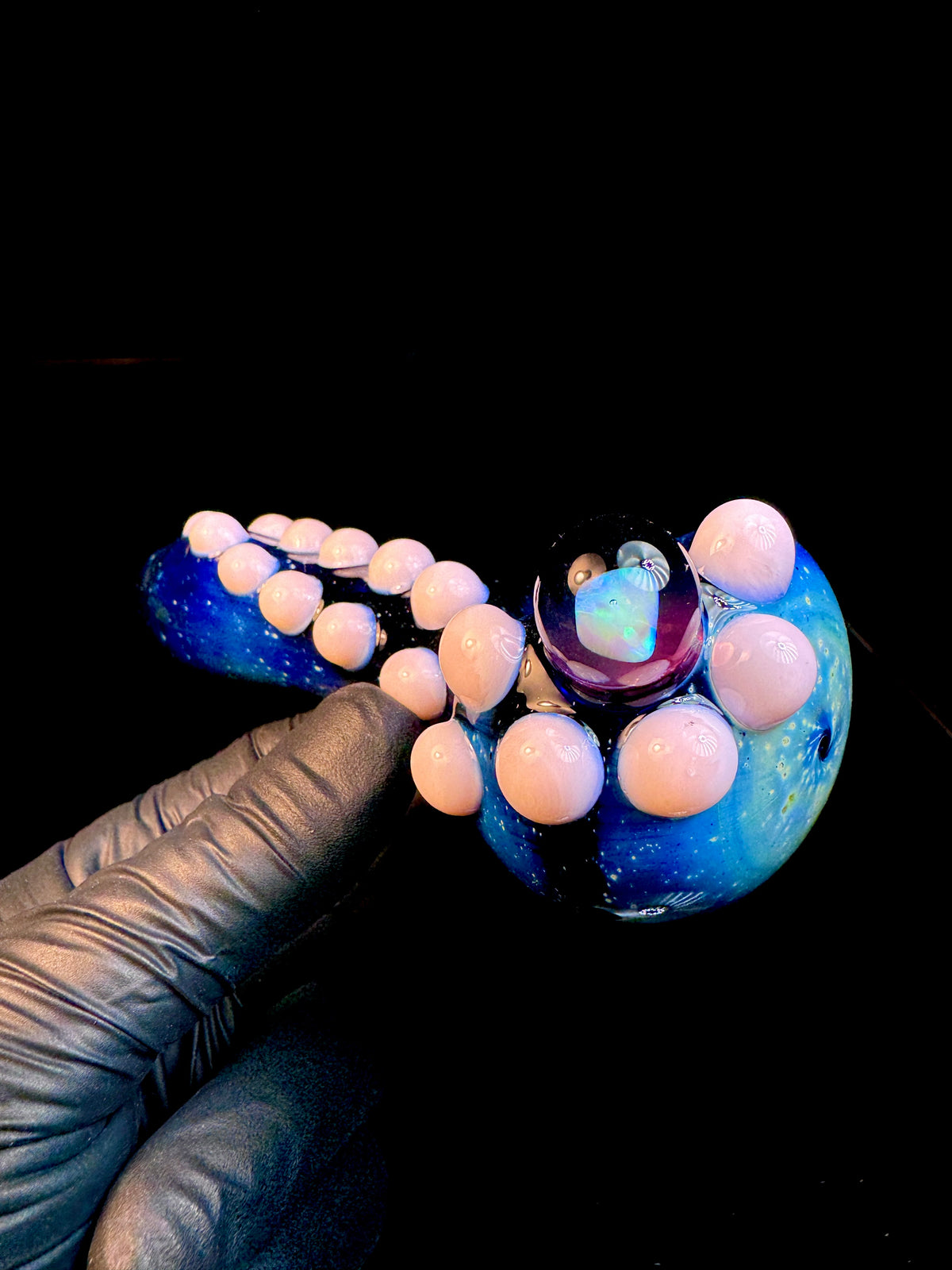 Starry Night Glass Pipe milky pink Space Pipe