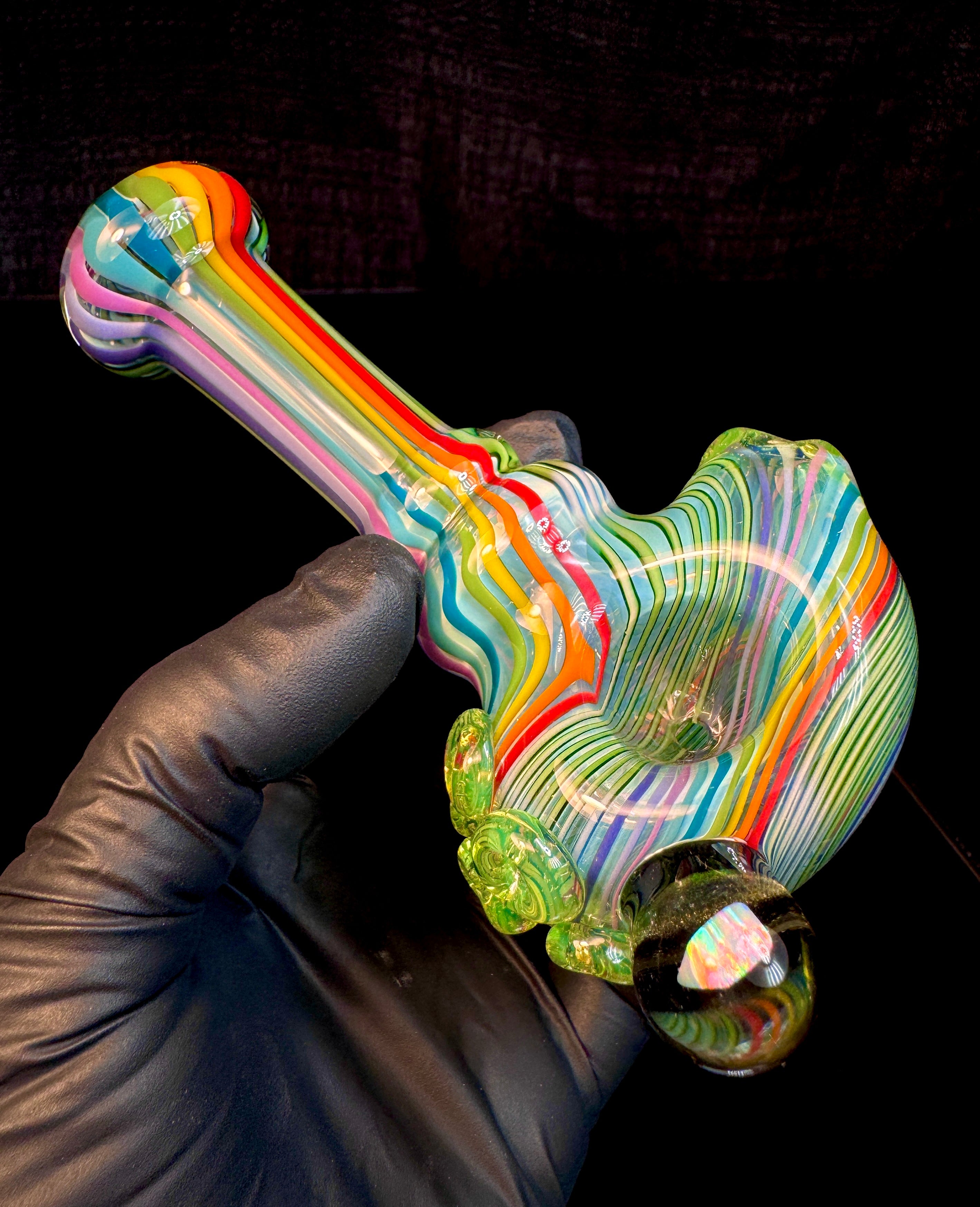 Fumed linework opal spoon