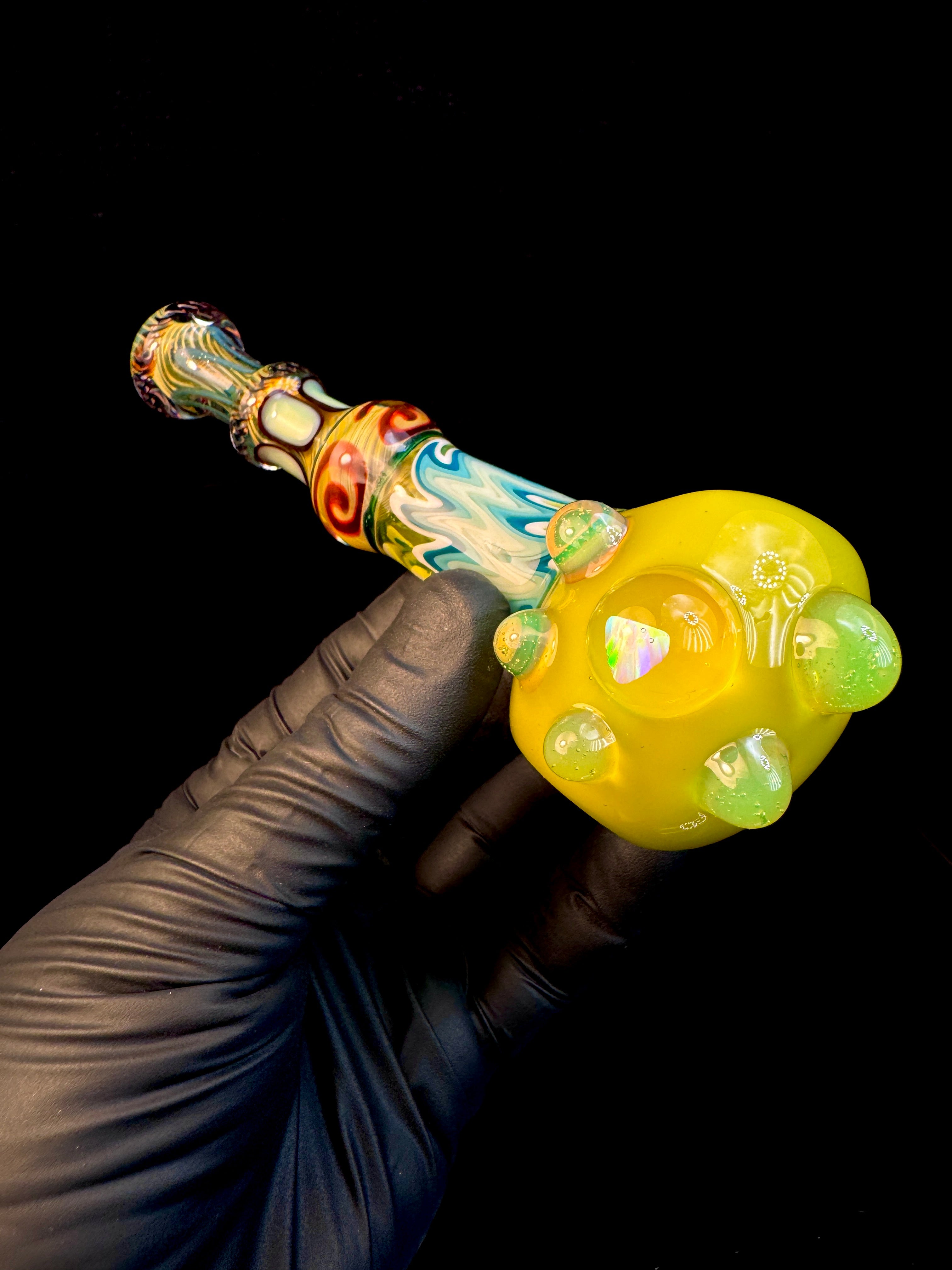 Fumed wigwag opal opal spoon