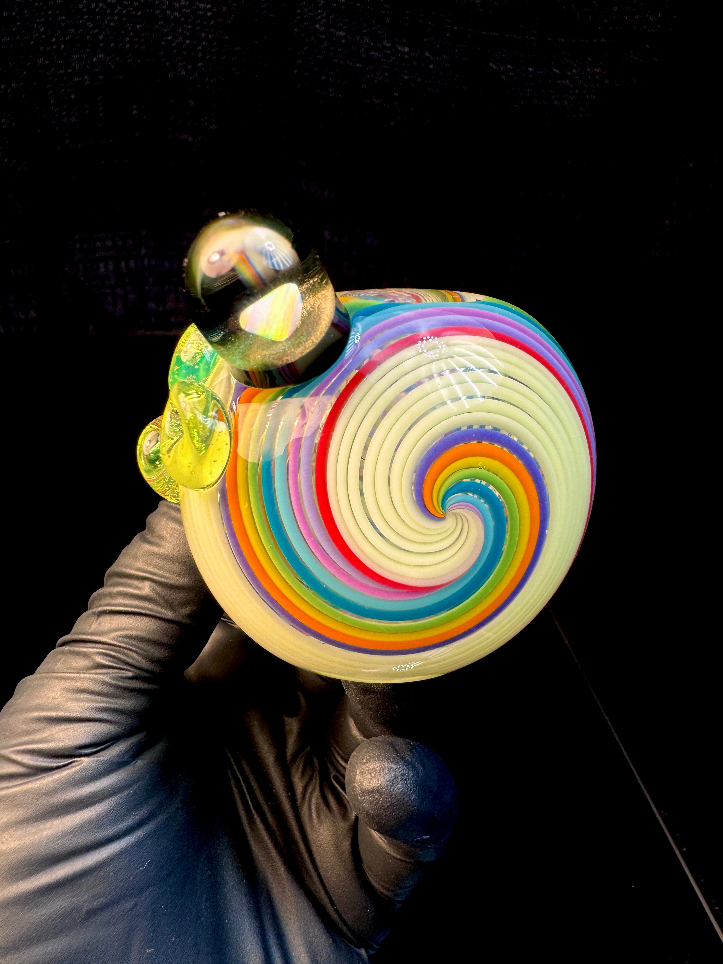 Fumed linework opal spoon