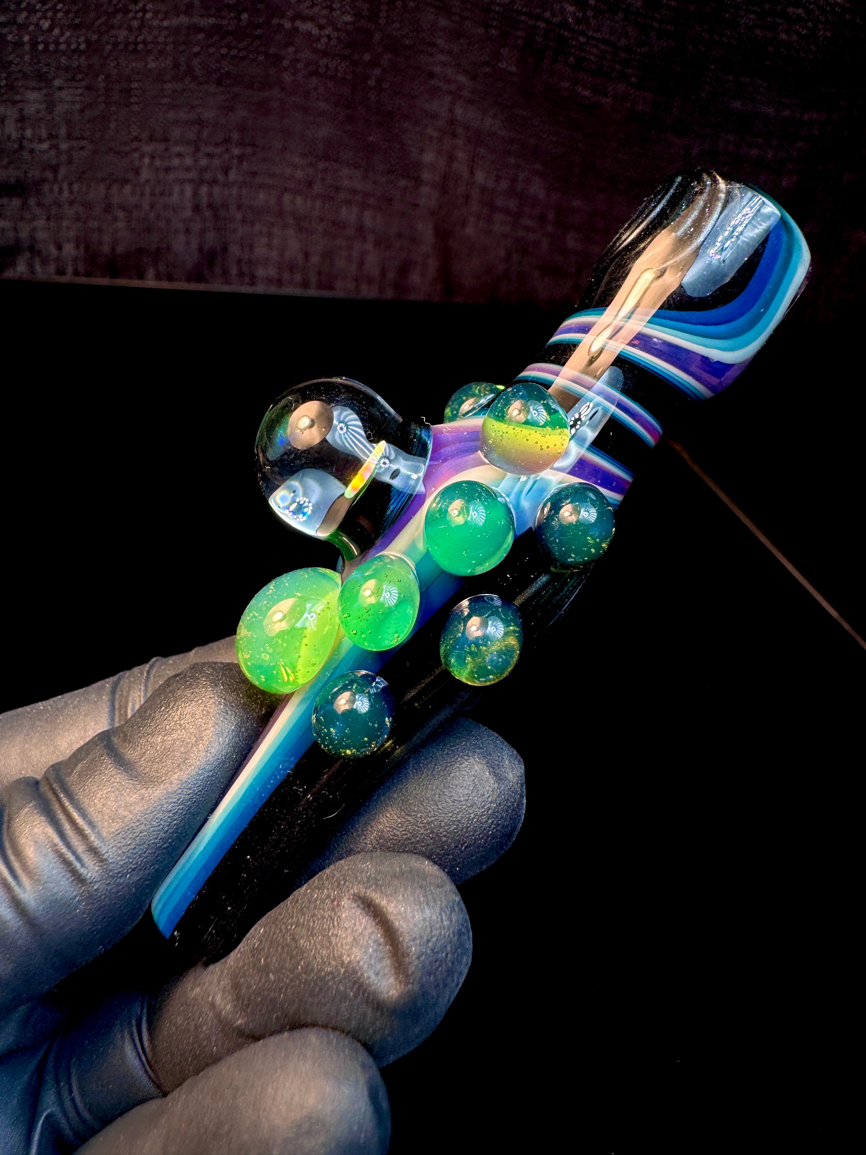 Blue spruce x steel Opal Chillum