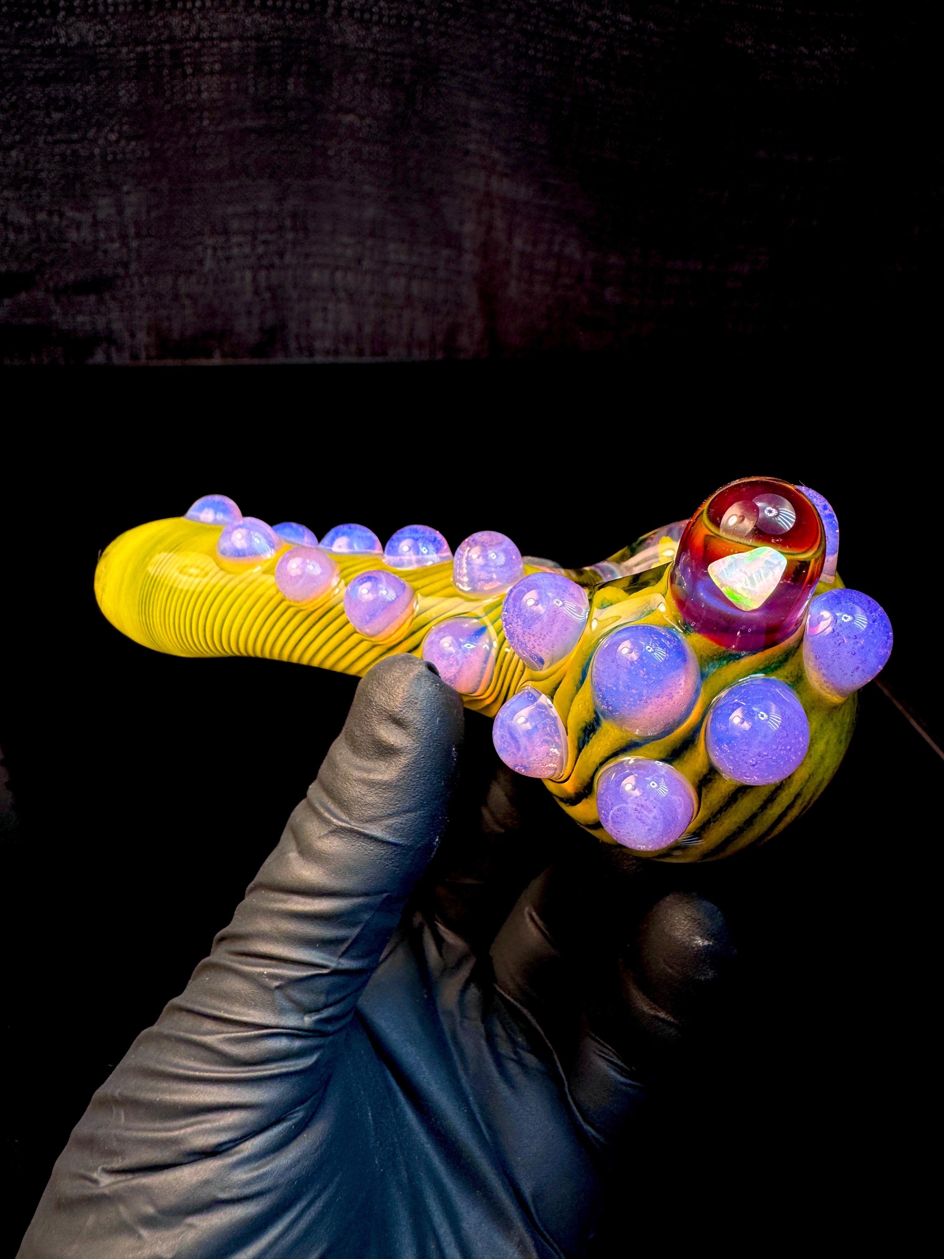 Canary x pink slyme Striped Opal Pipe
