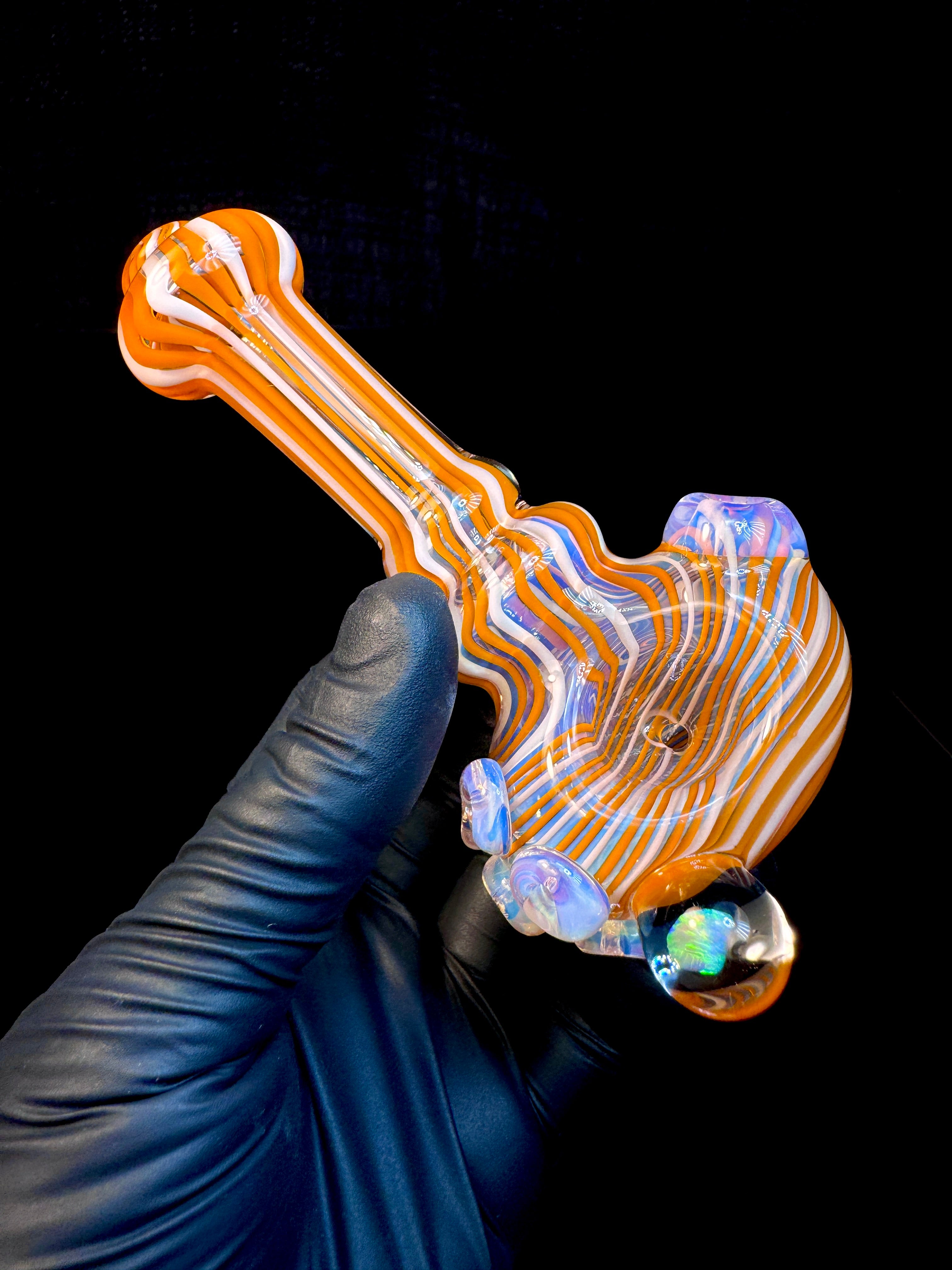 Fumed linework opal spoon