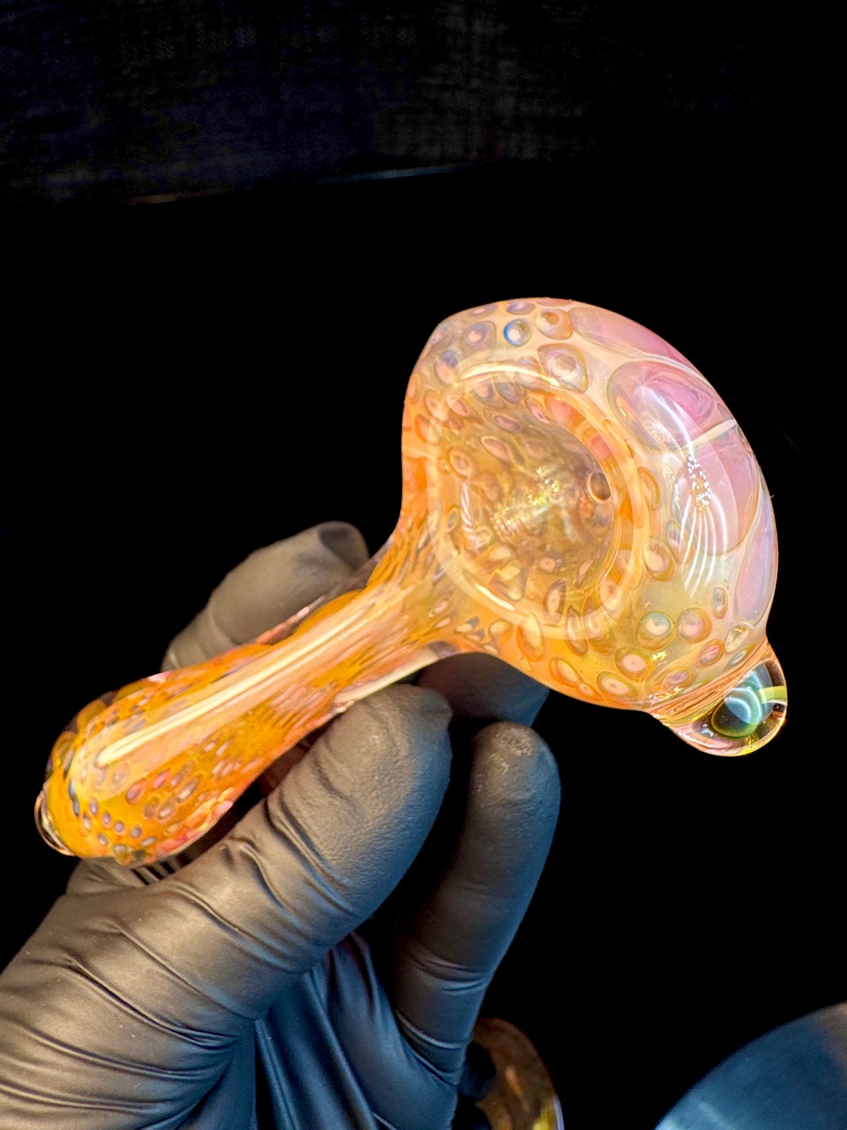Gold fumed color changing mushroom pipe