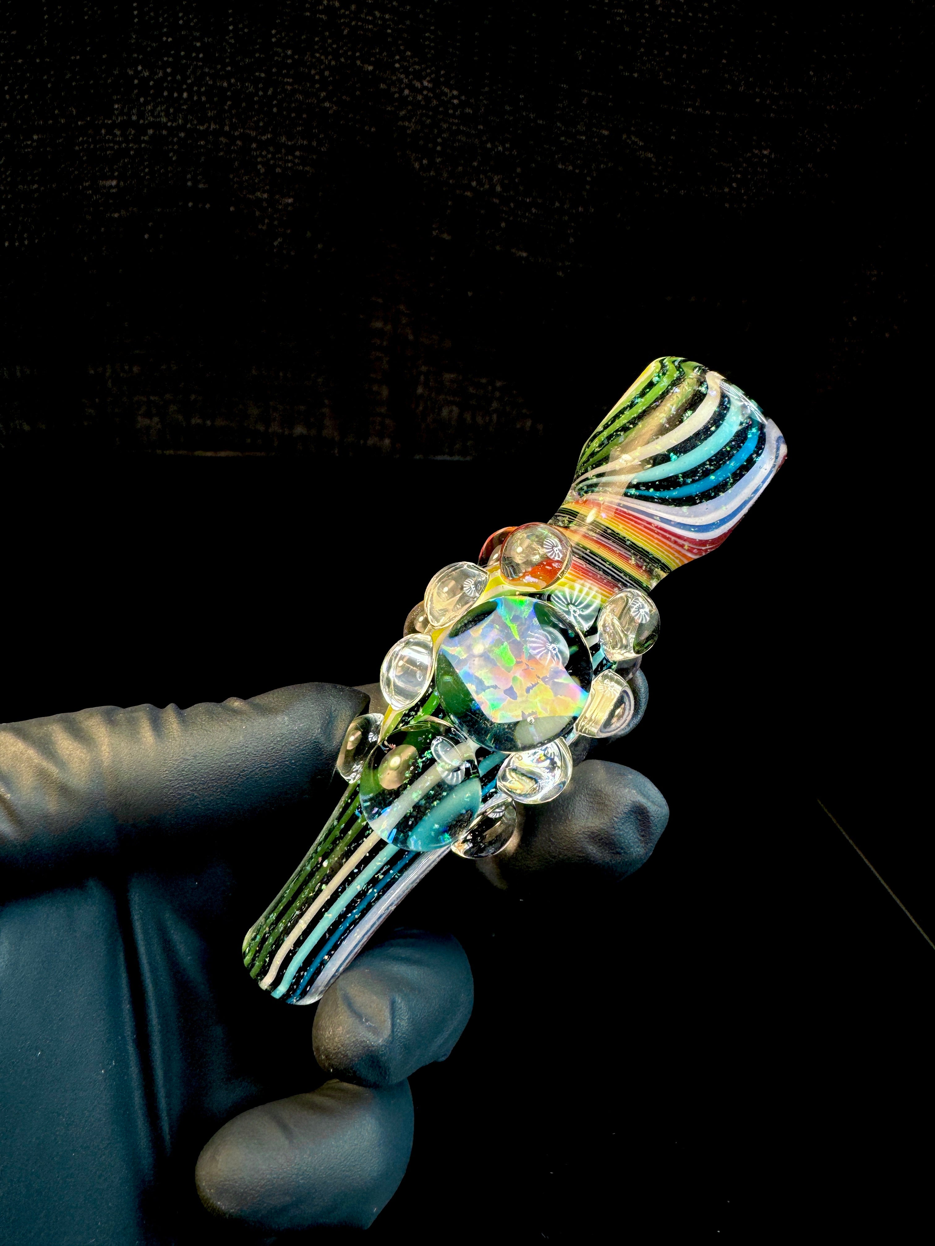 Two tone rainbow Crushed opal chillum!