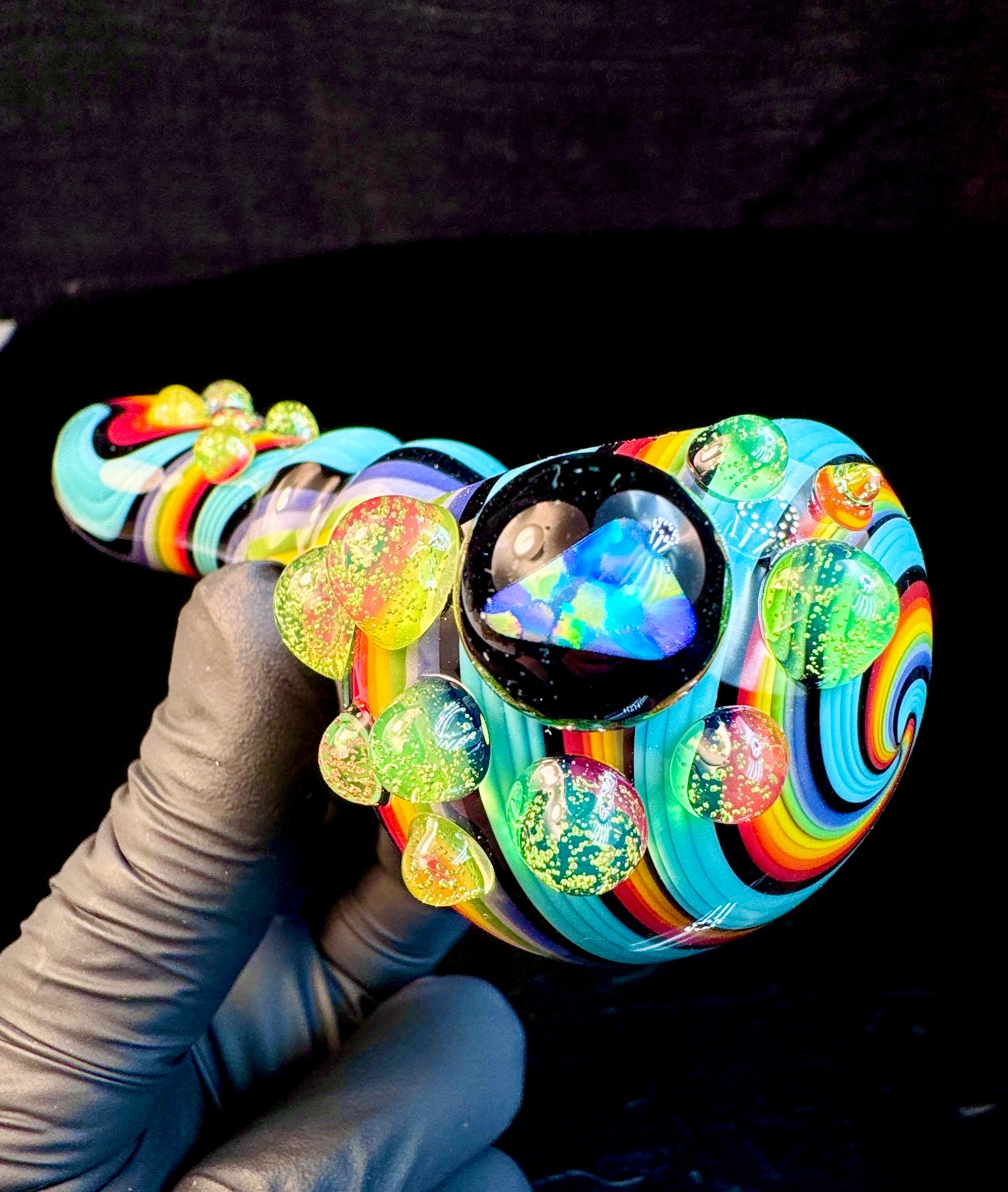 Twisted Aqua rainbow opal pipe