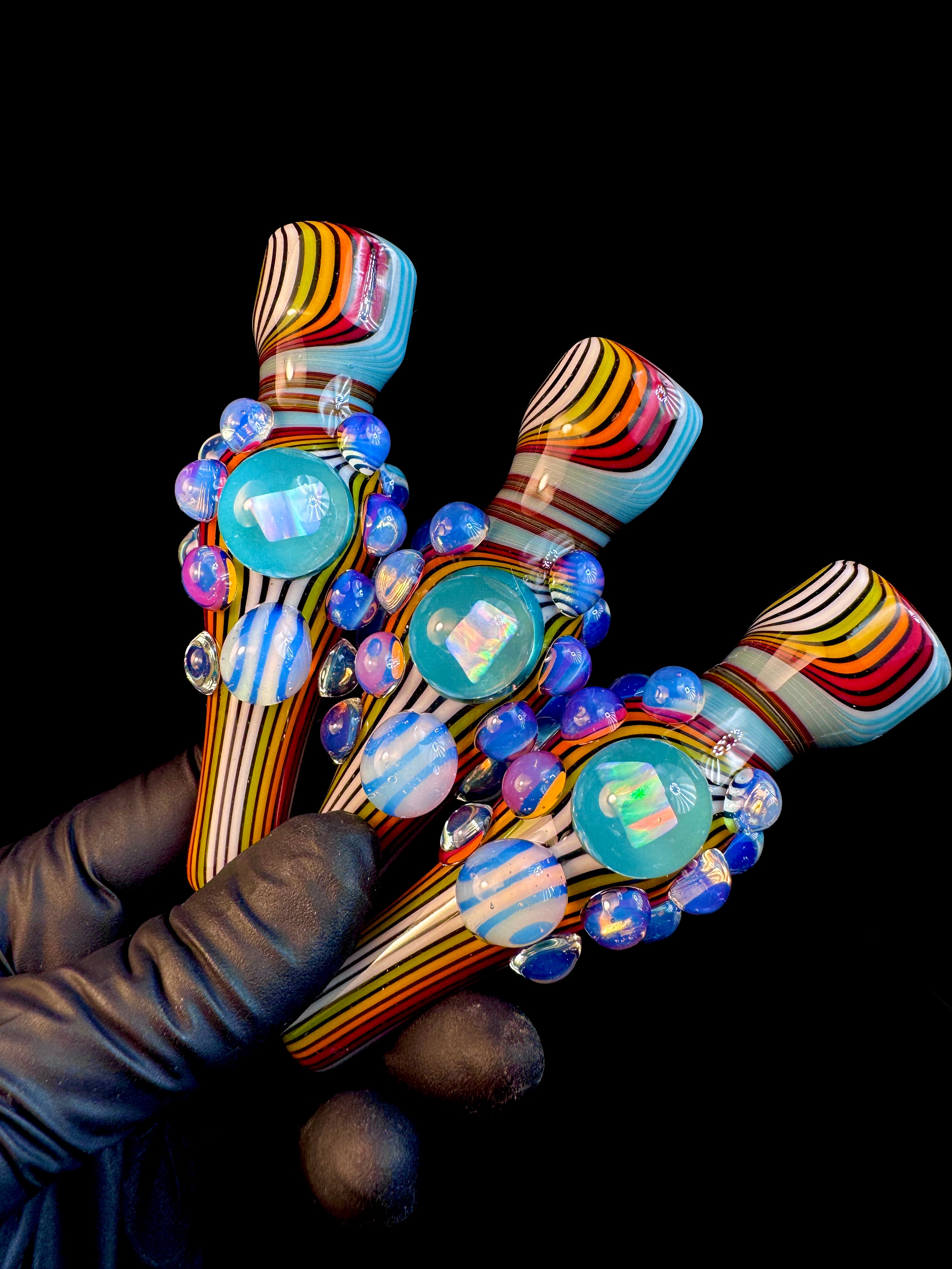 Aqua fire x secret white opal chillum