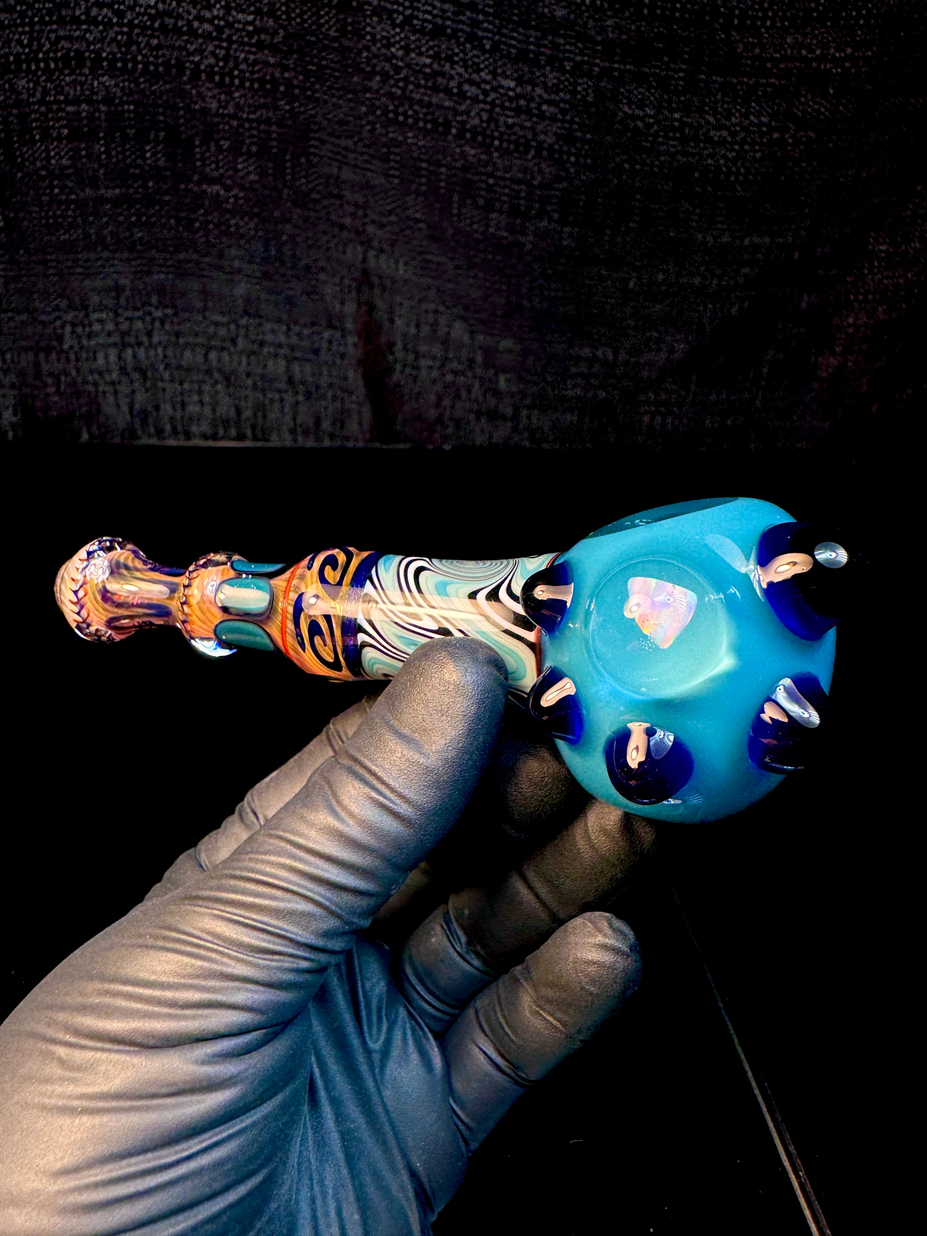 Aqua Fumed wigwag opal opal spoon