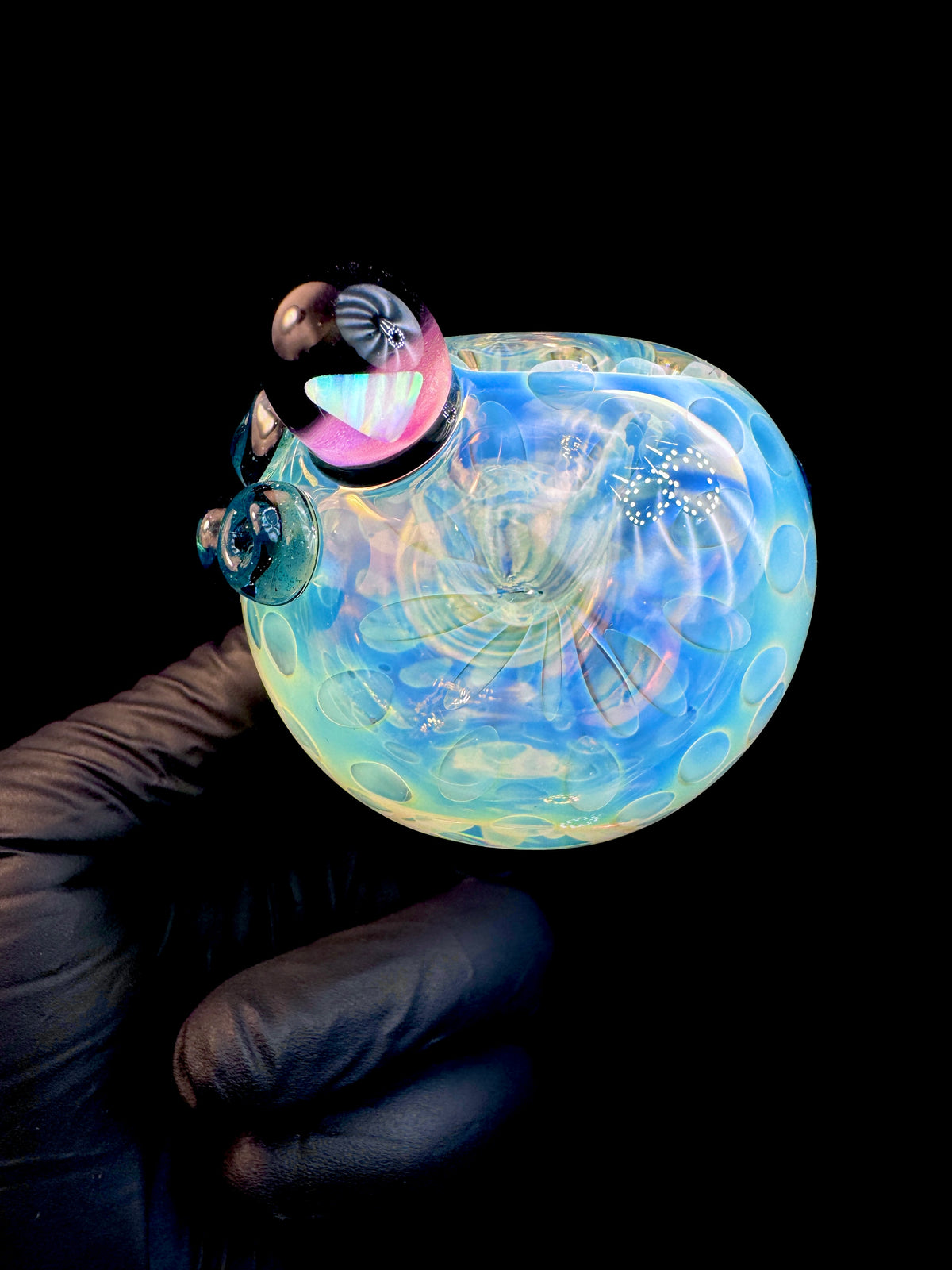 Silver Fume x Blue stardust opal spoon