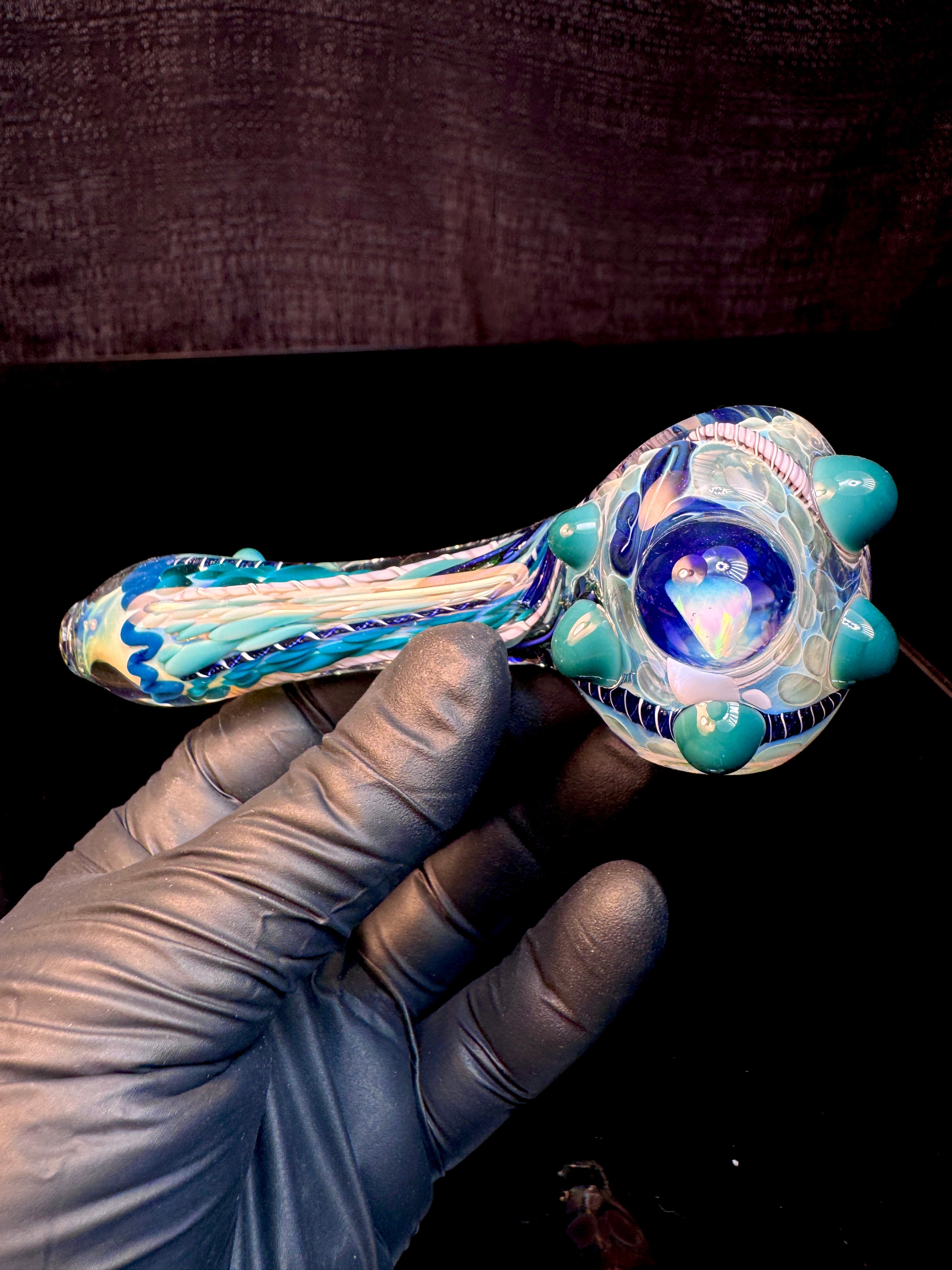 Silver fume x aqua Premo Fume Cane Spoon