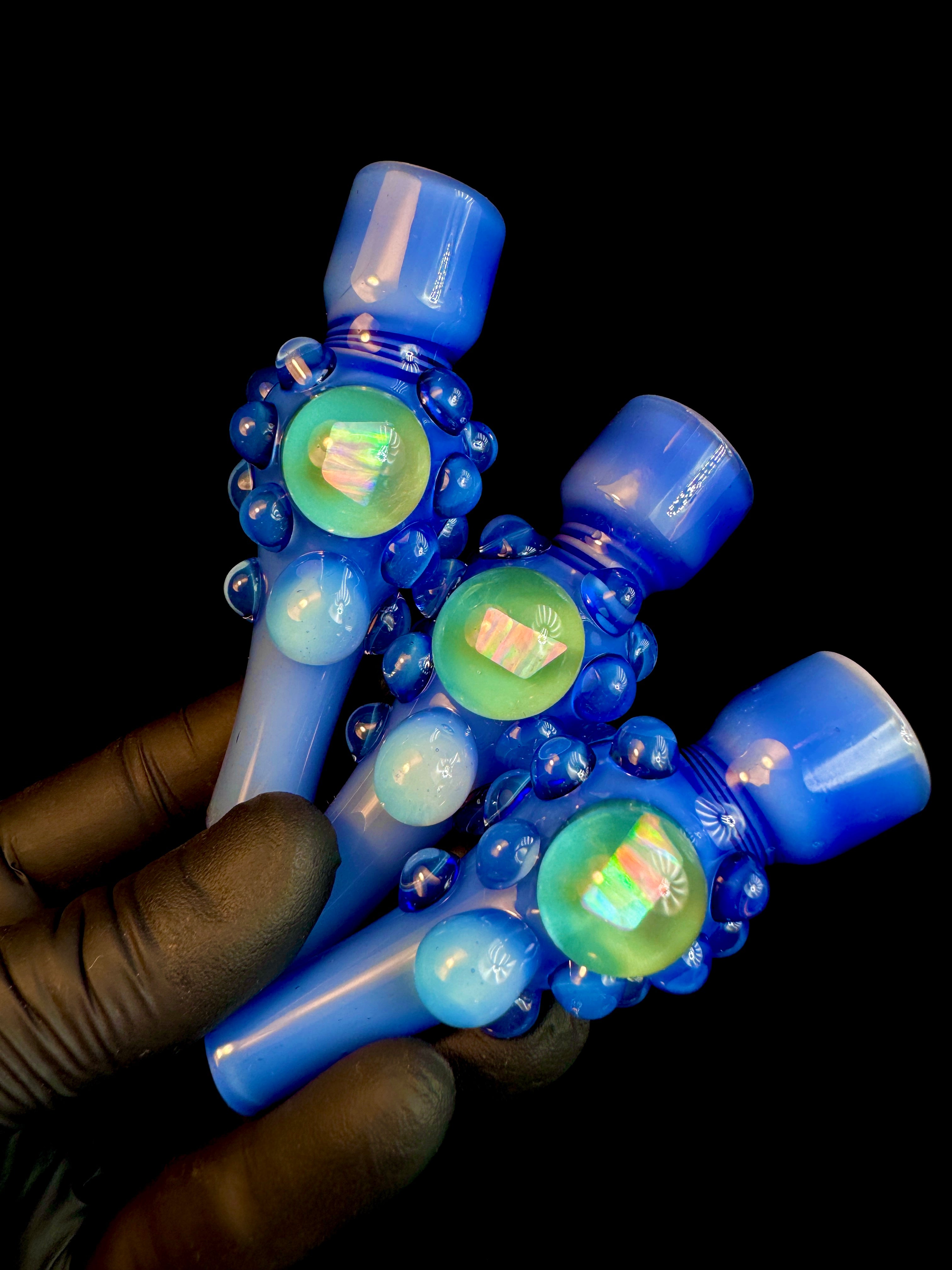 Milky blue opal chillum