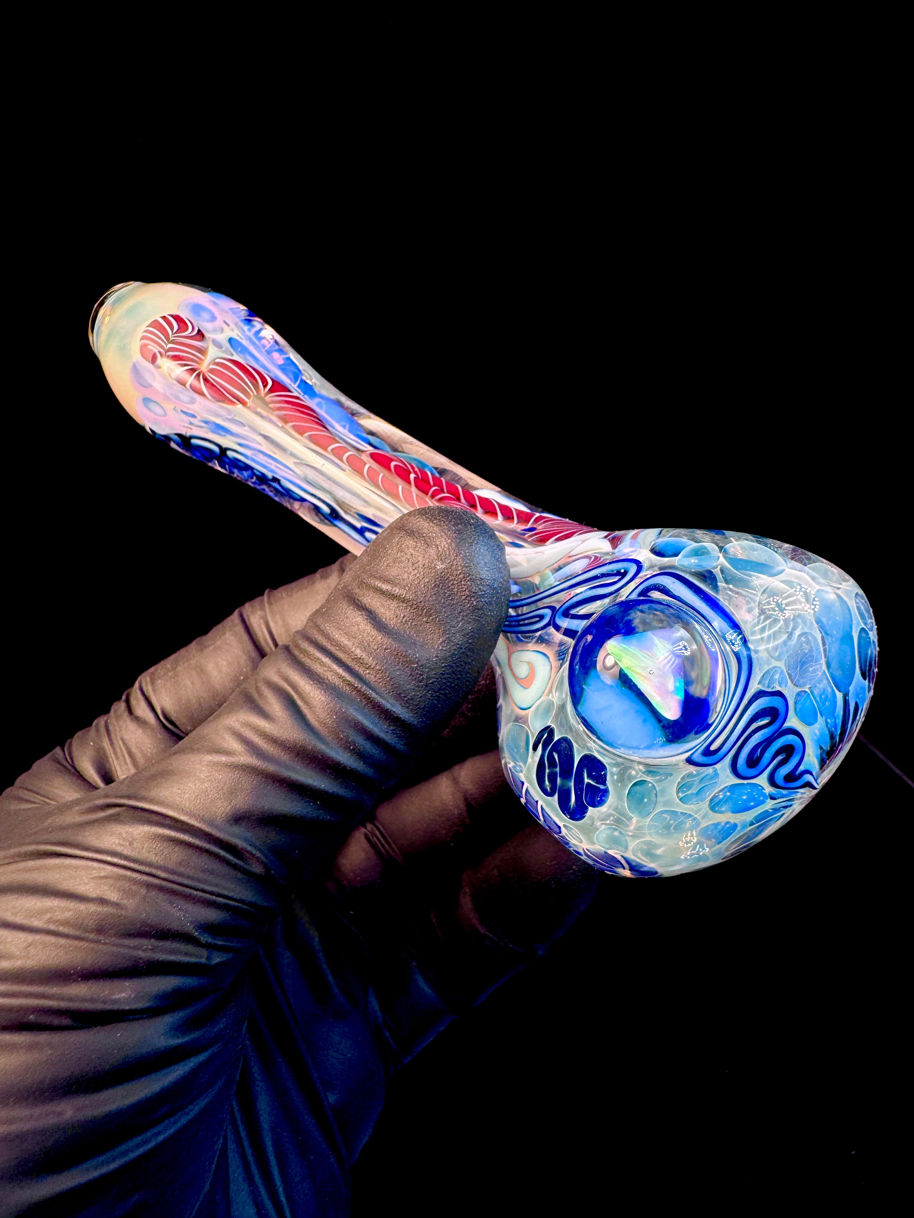 Silver Cane fume opal spoon