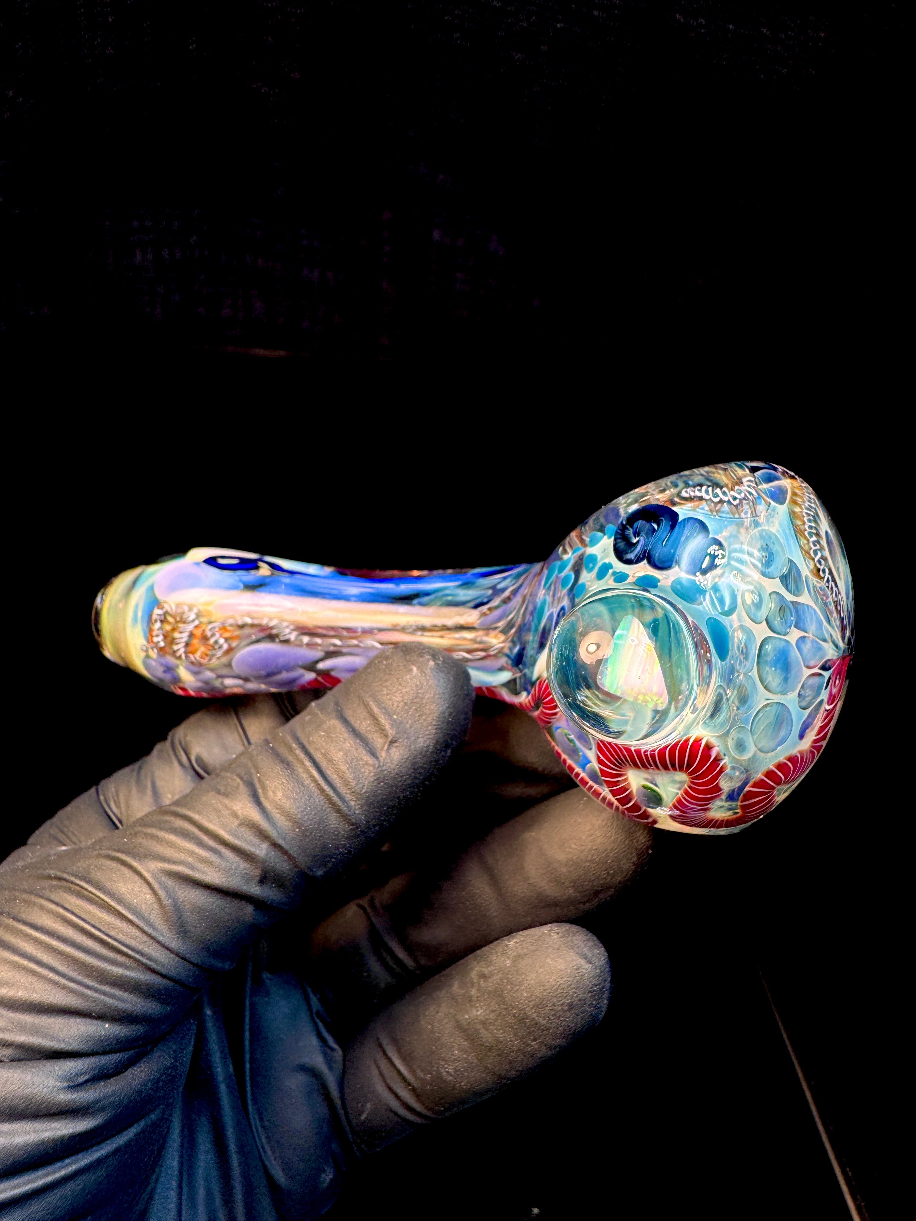 Silver Cane fume opal spoon