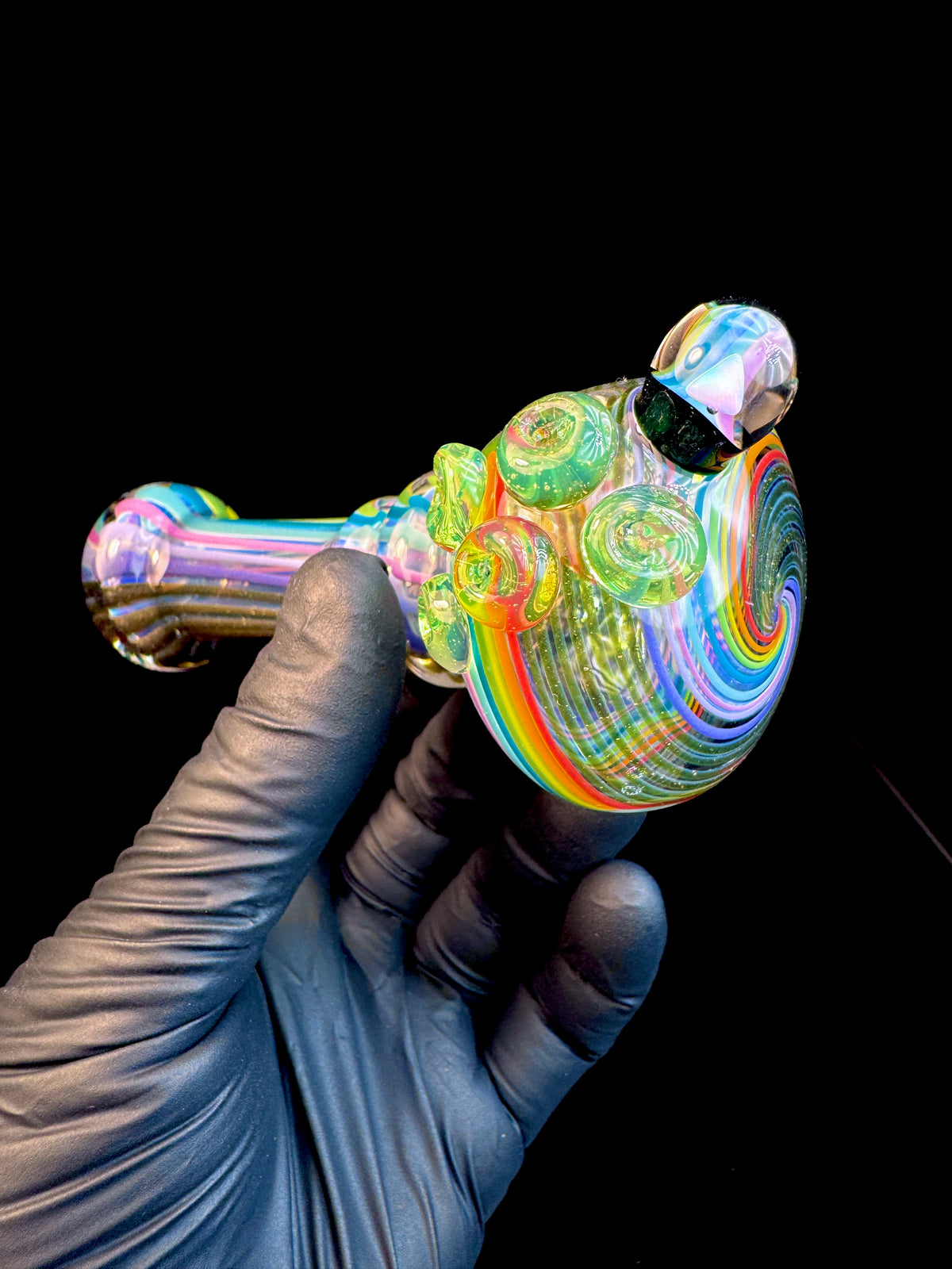 Fumed linework opal spoon