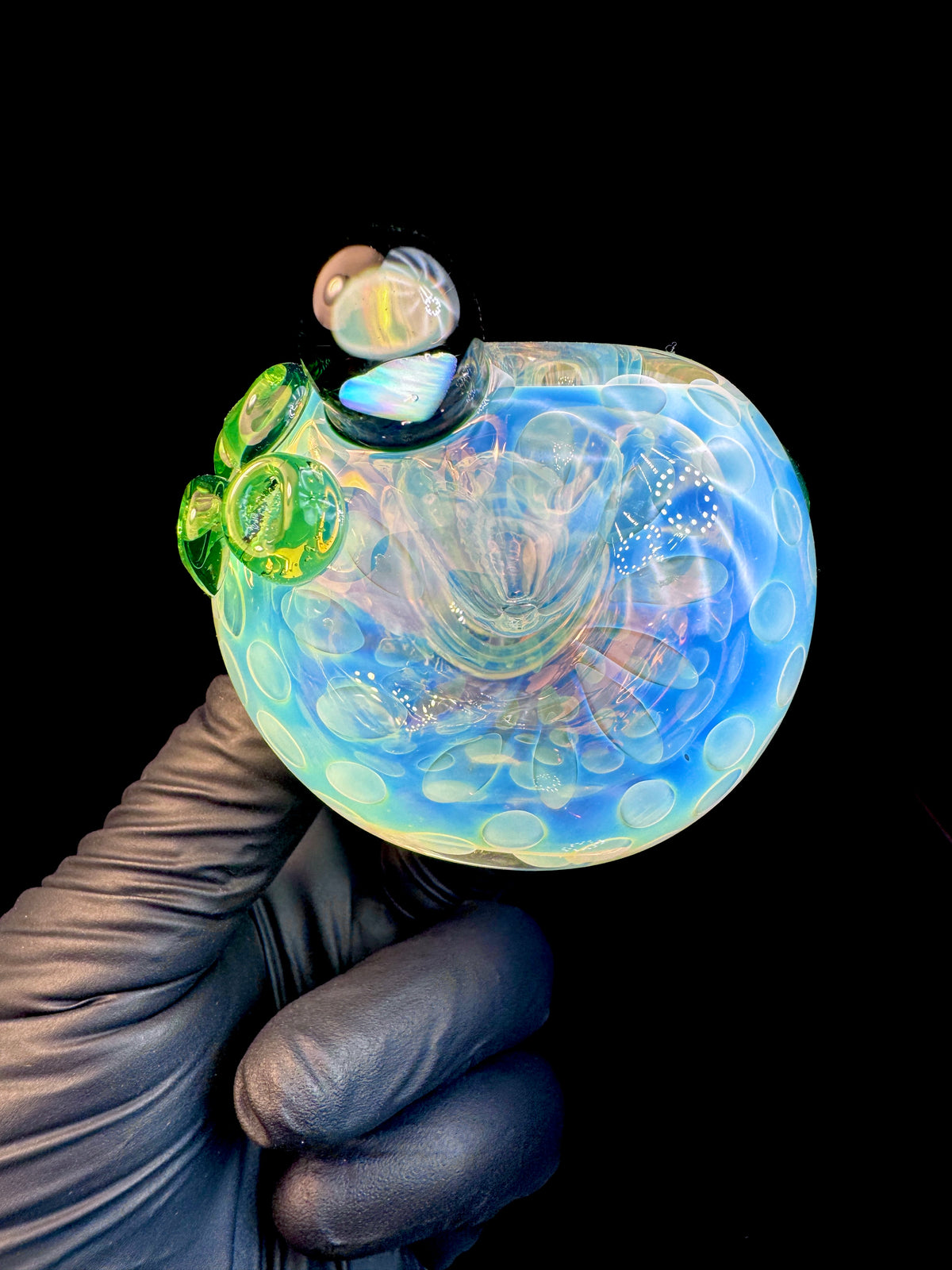 Silver Fume x Green stardust opal spoon