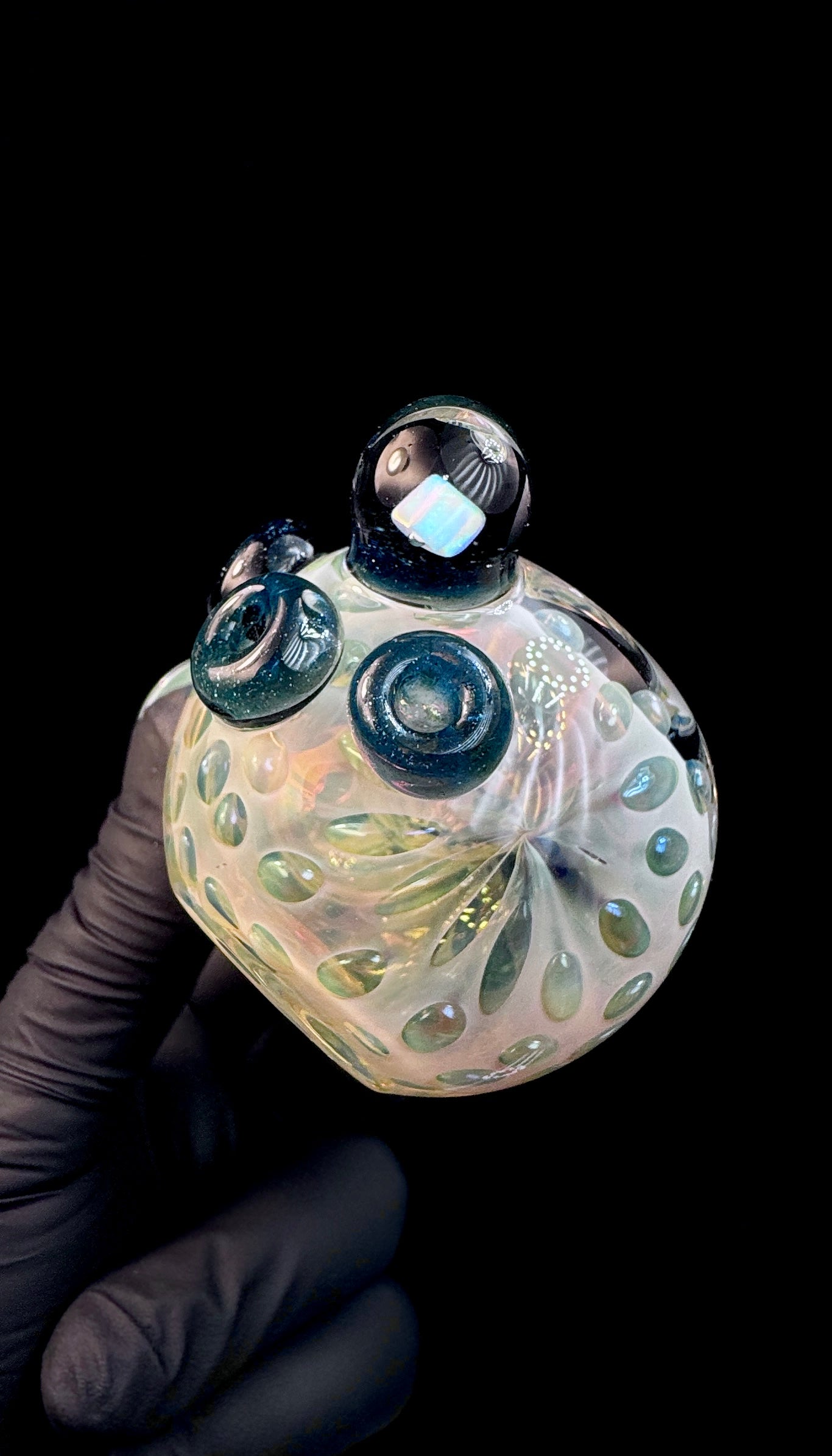 Gold fume x blue stardust opal pipe