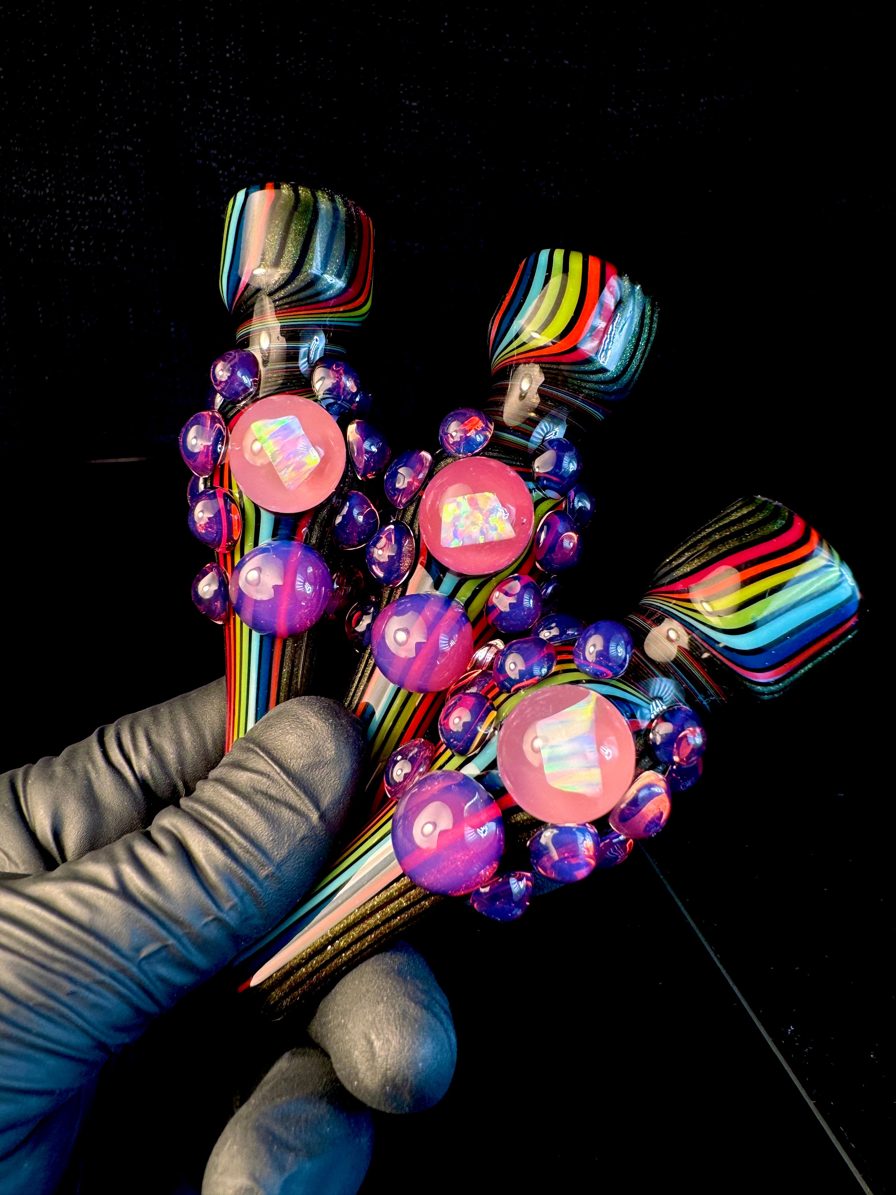 Razzy rainbow x stargazer opal chillum