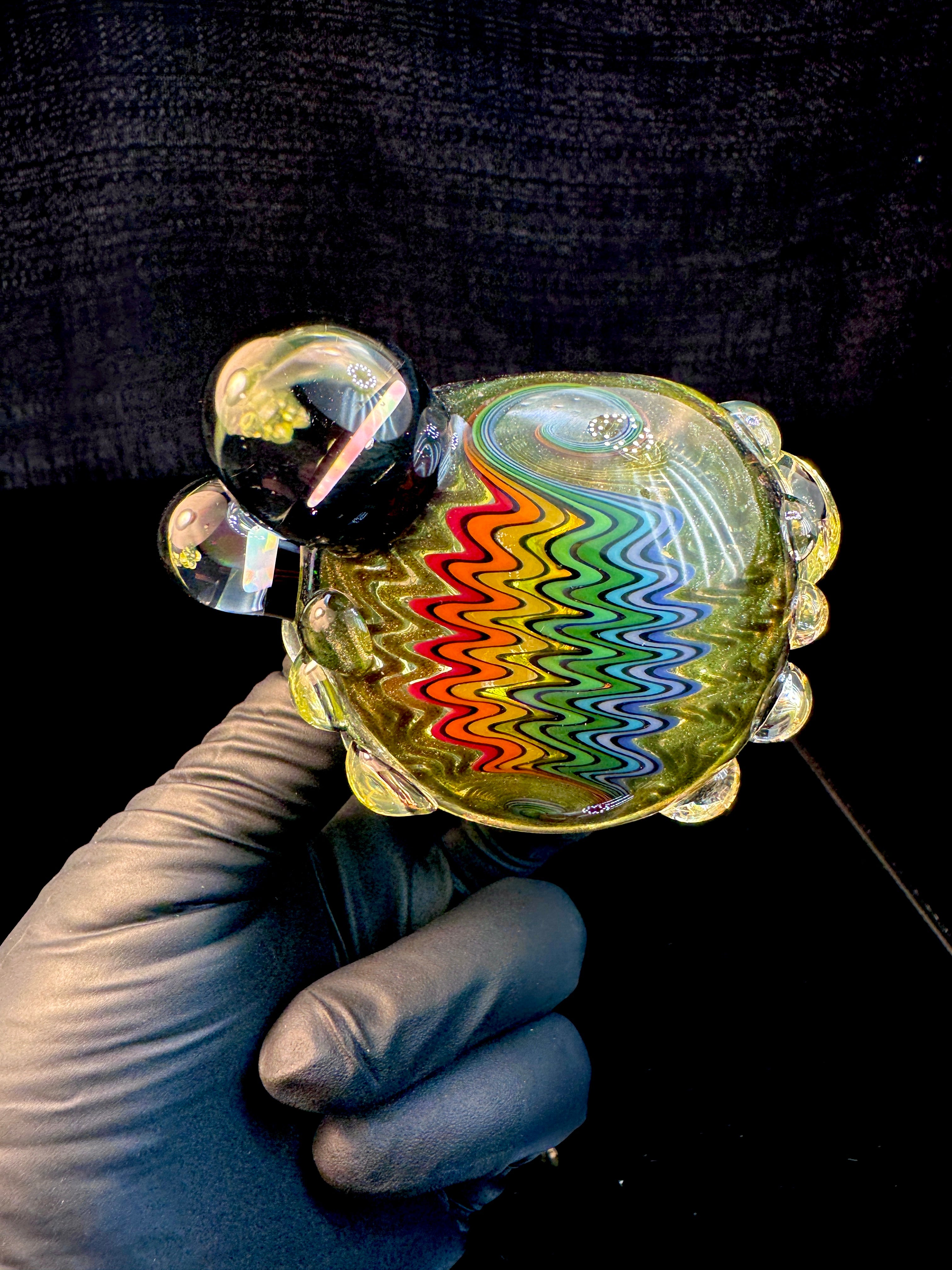 Black Light Cropal wigwag opal pipe